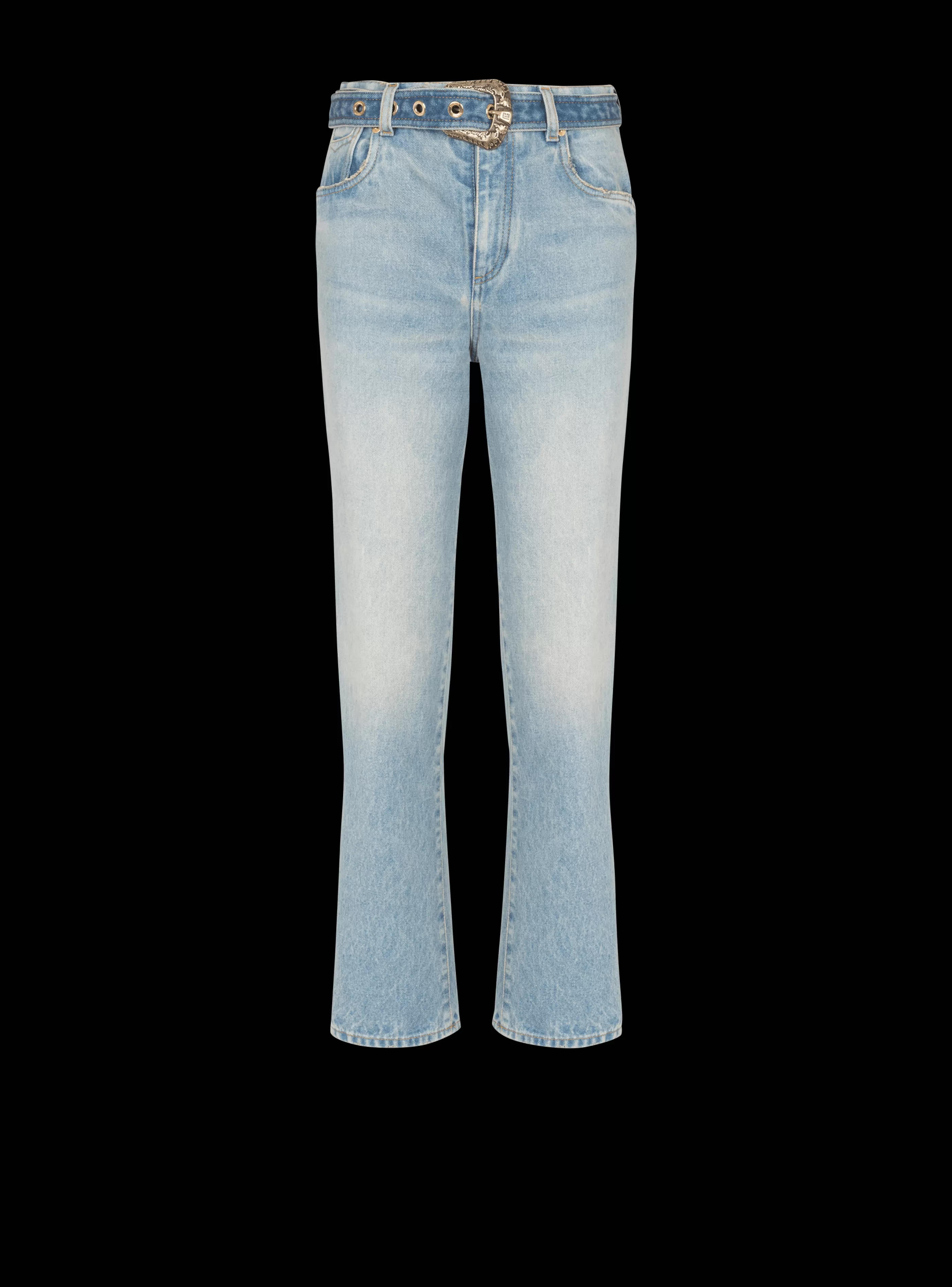 Balmain Denim-Classic Belted Jeans blue