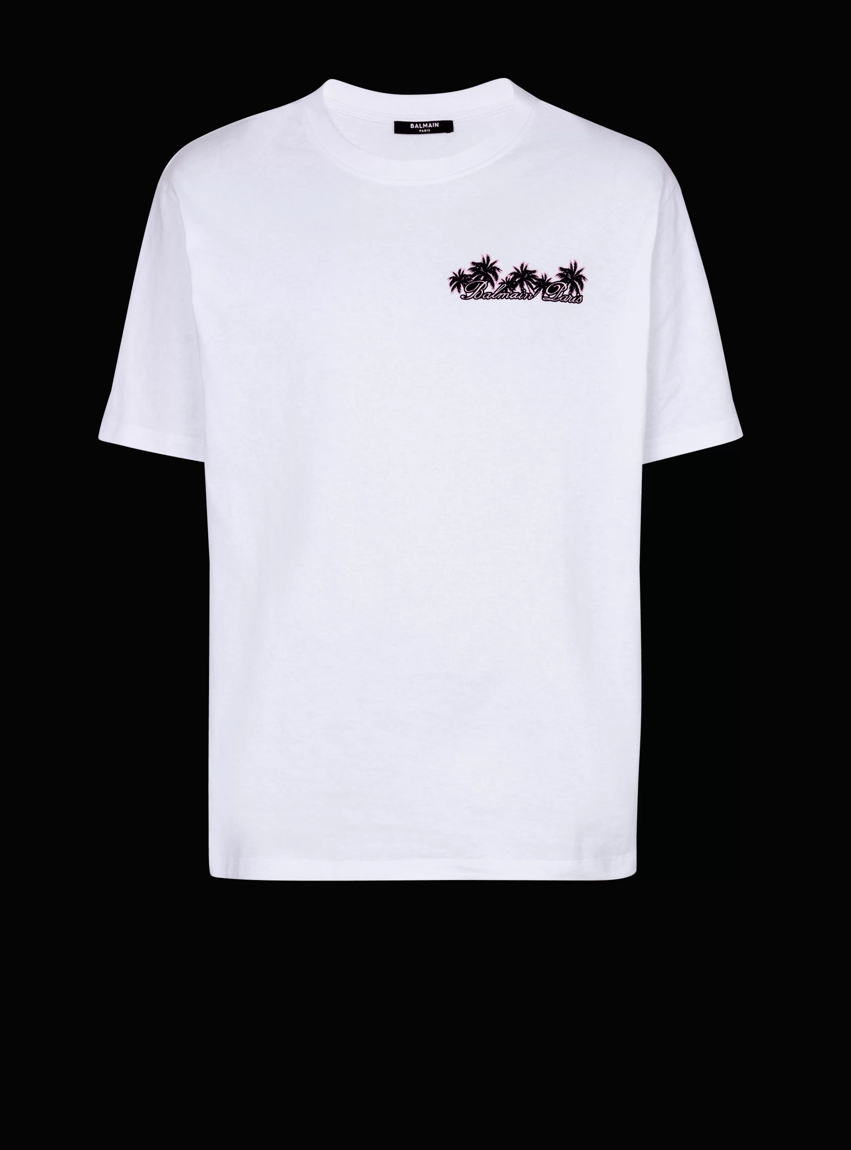 Balmain T-Shirts-Club Signature Printed T-shirt white