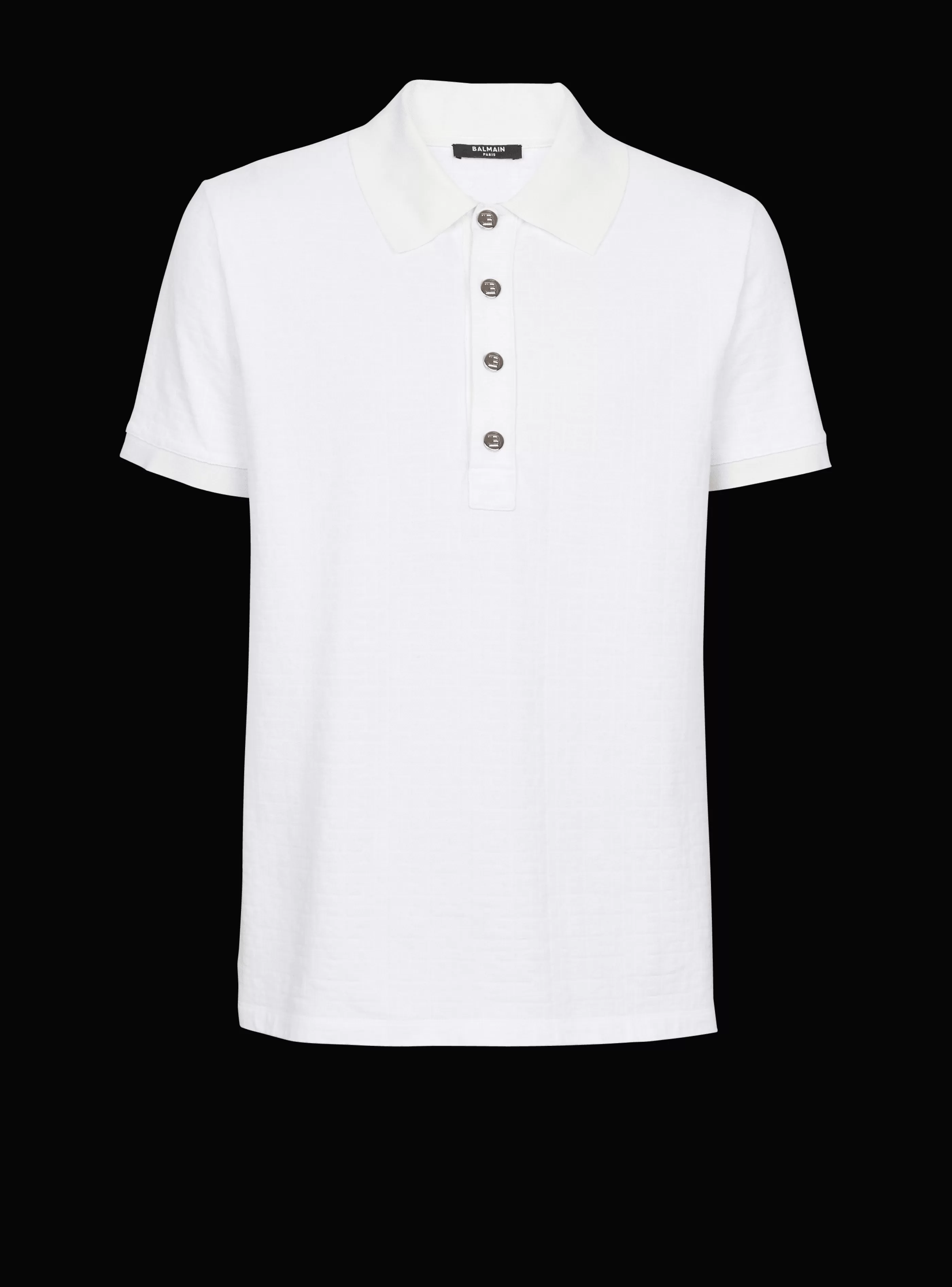 Balmain Camicie E Polo-Cotton Piqué Polo white