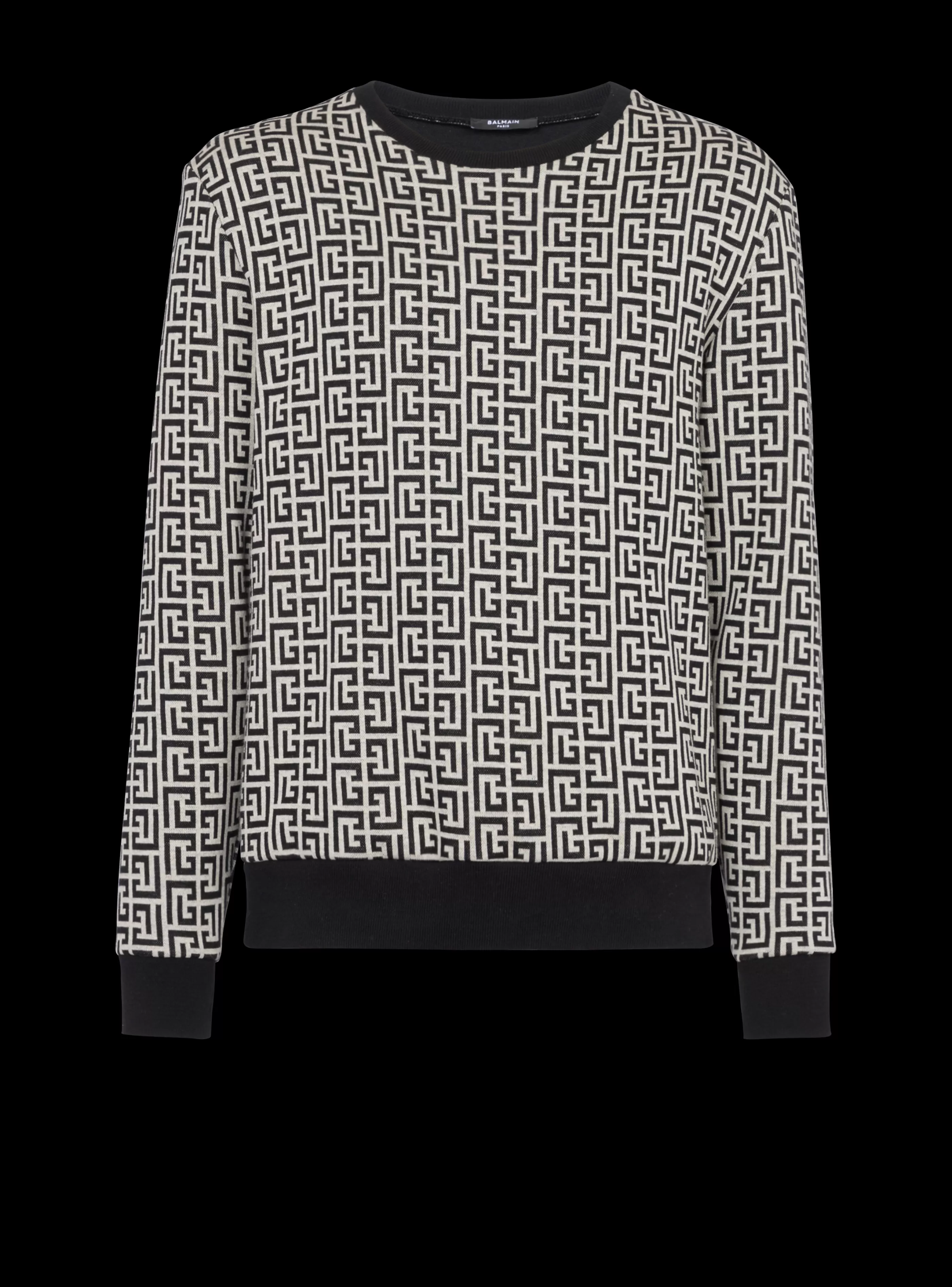 Balmain Abbigliamento Sportivo | Felpe-Cotton Sweatshirt With Monogram black