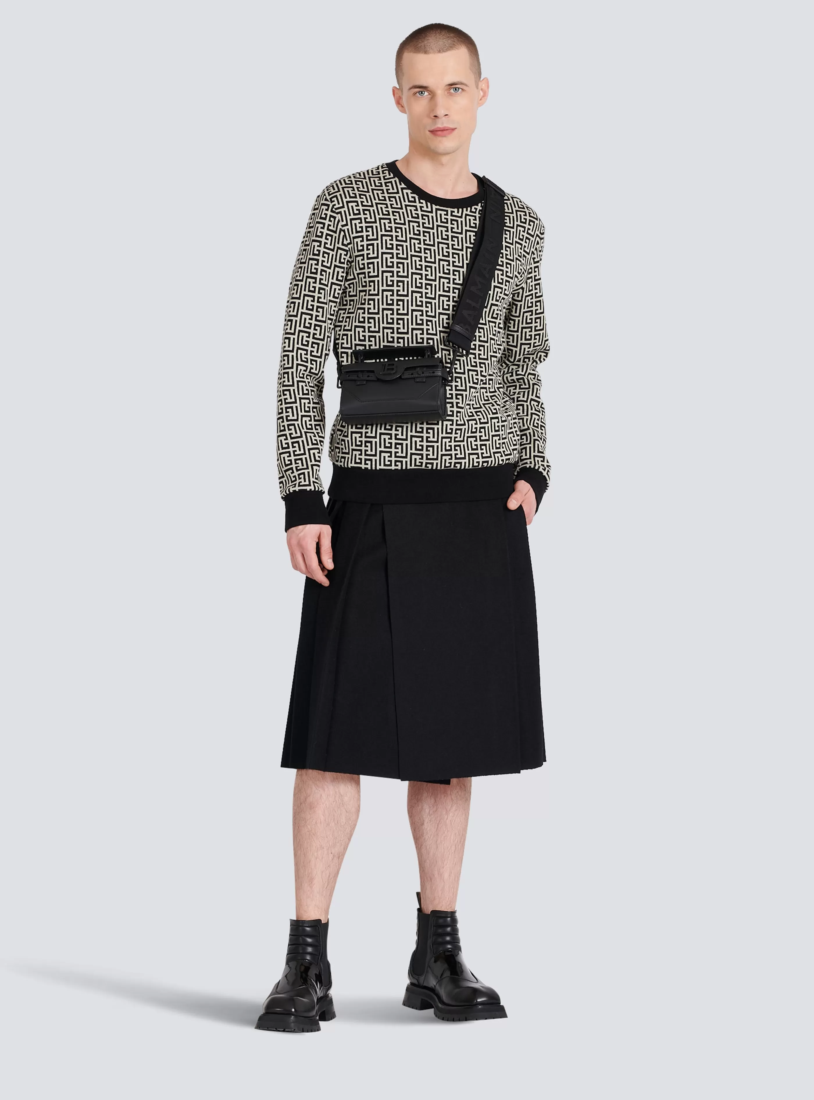 Balmain Abbigliamento Sportivo | Felpe-Cotton Sweatshirt With Monogram black