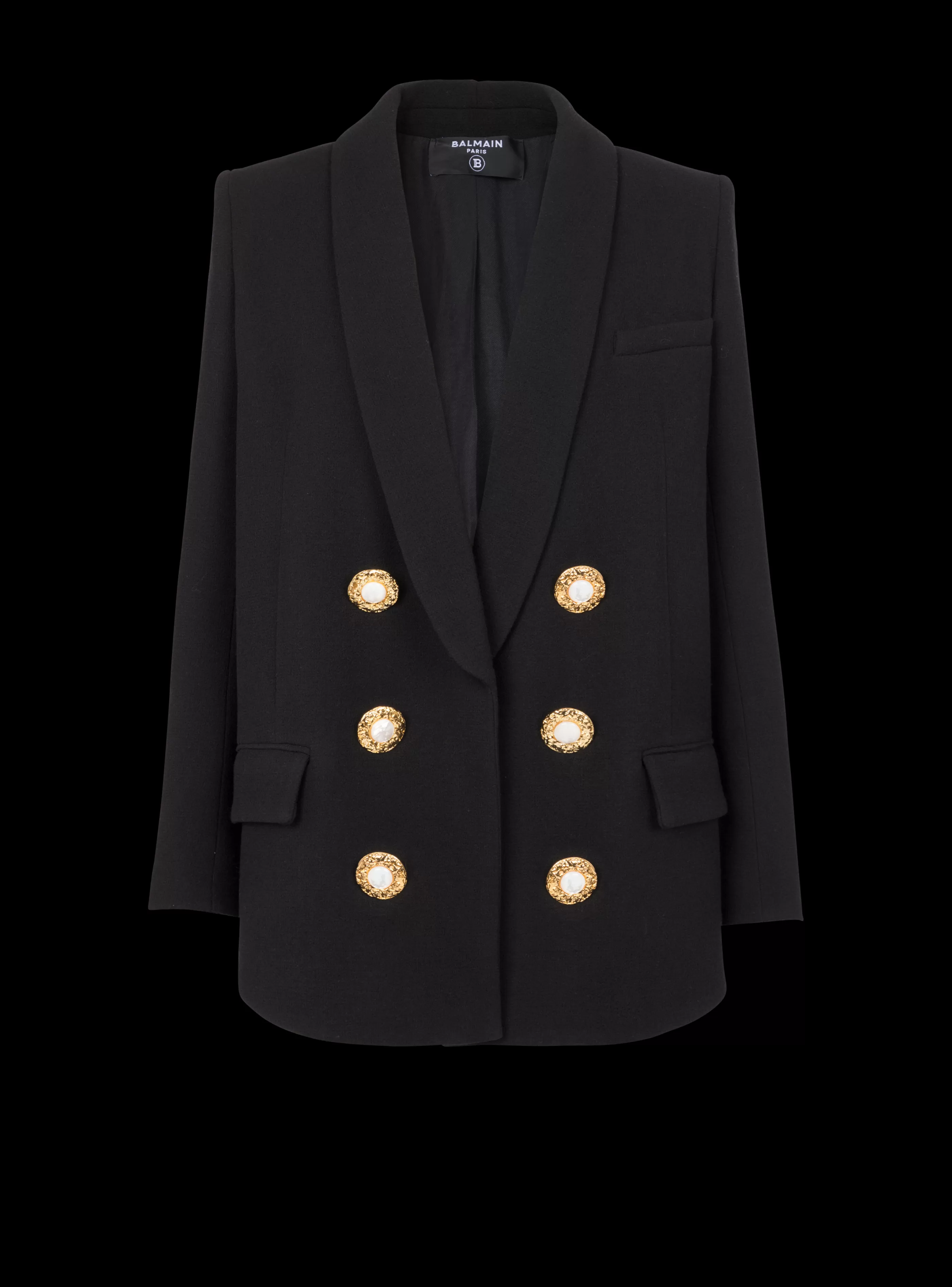 Balmain Giacche E Blazer-Crepe Jacket With A Shawl Collar black