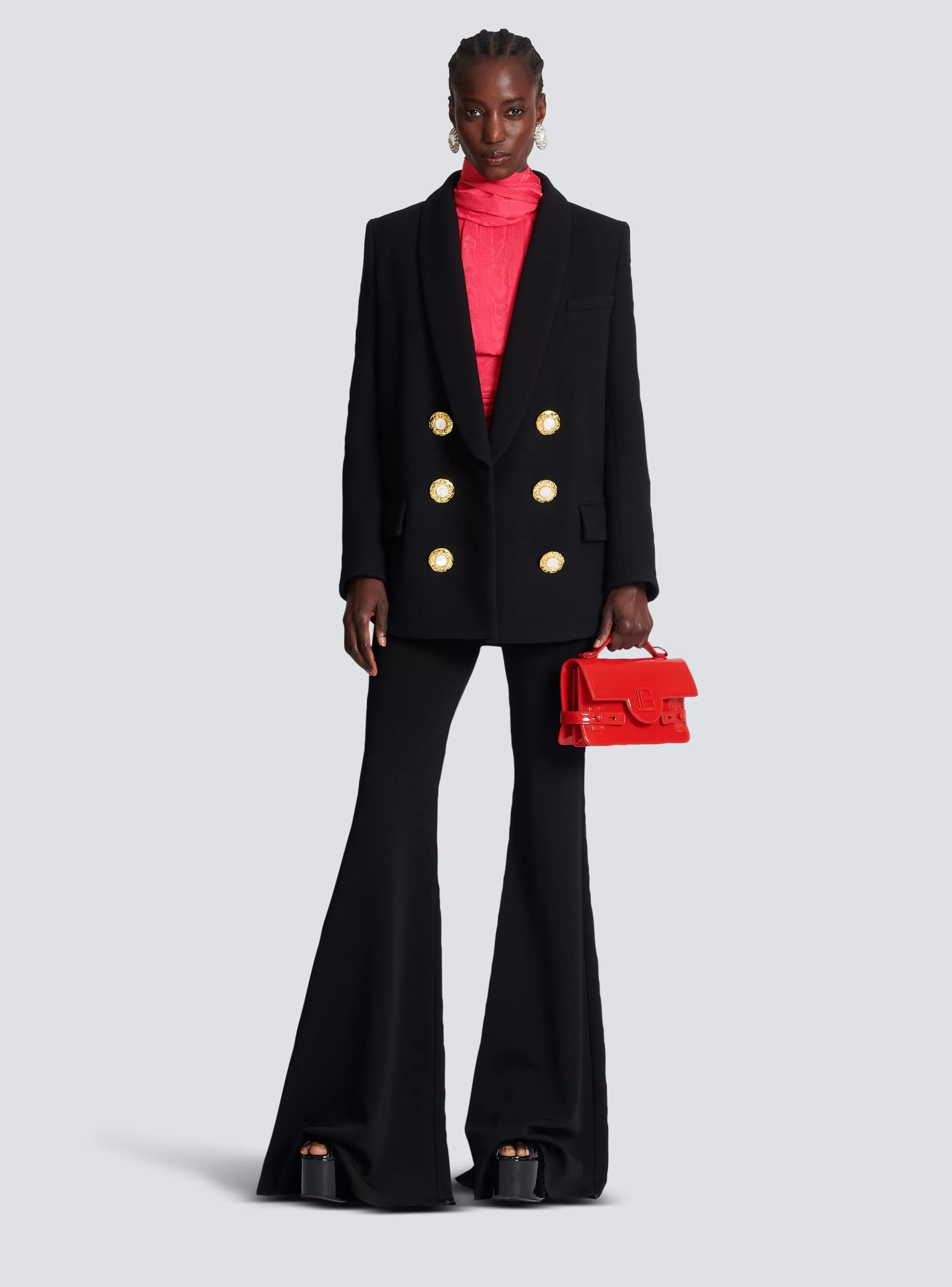 Balmain Giacche E Blazer-Crepe Jacket With A Shawl Collar black