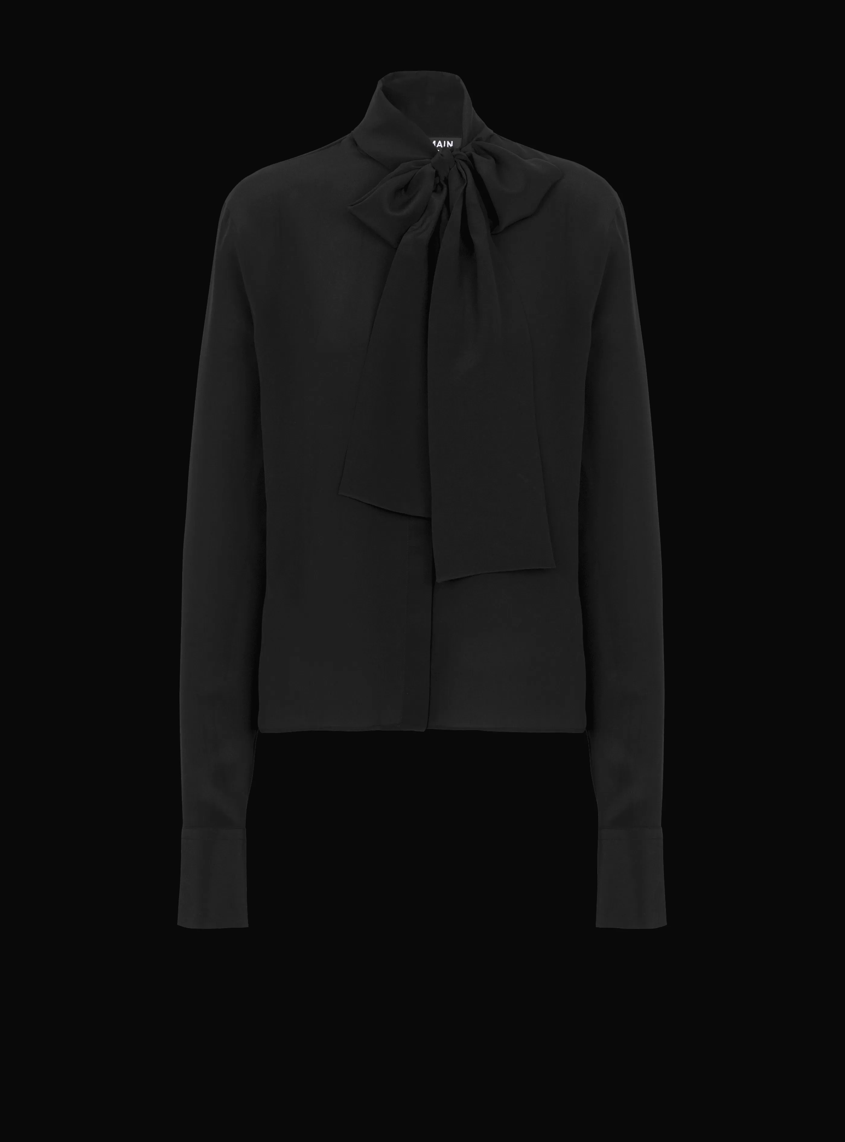 Balmain Top E Camicie-Crepe Shirt With Bow Collar black