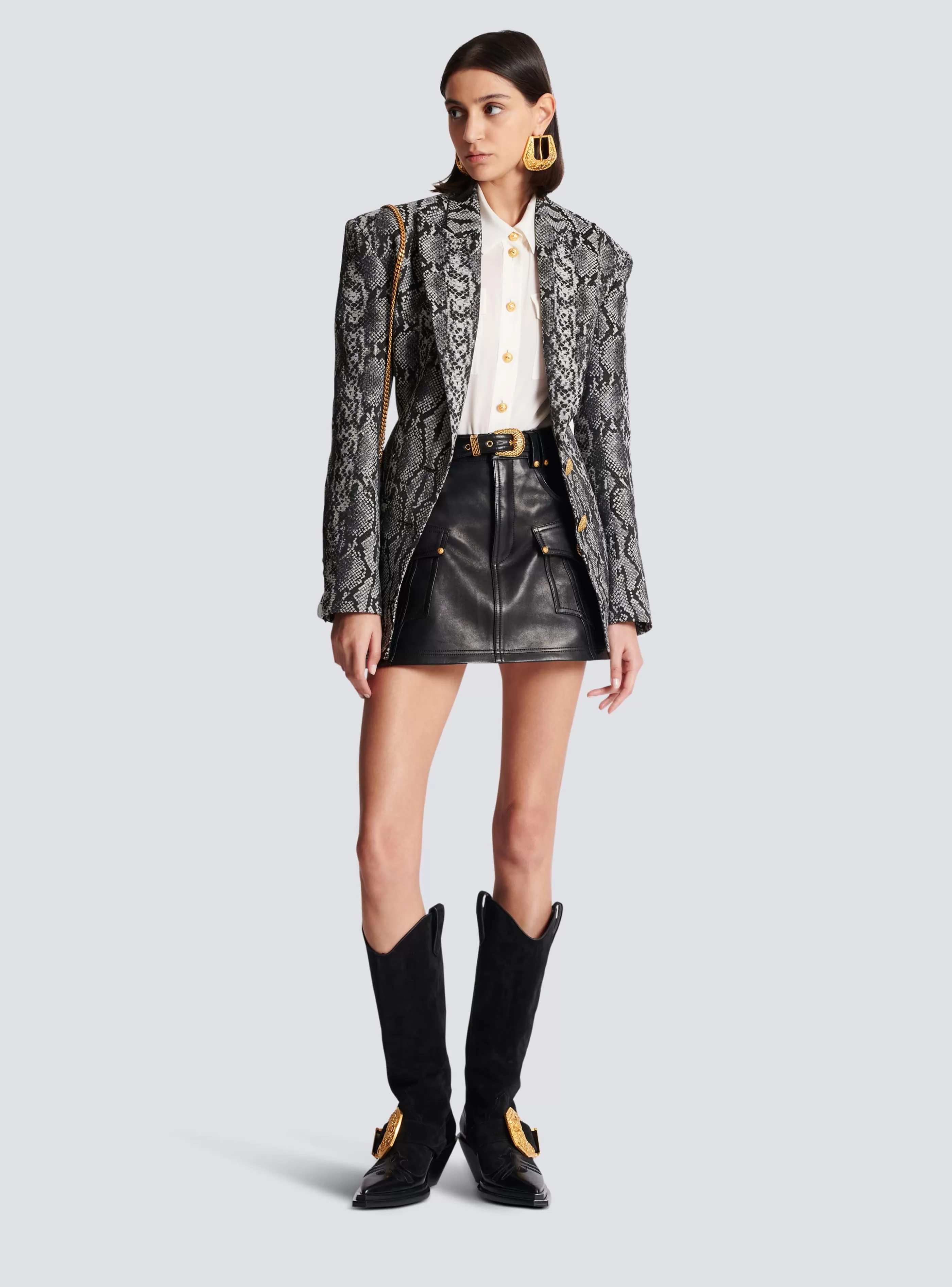 Balmain Top E Camicie-Crepe Shirt With Golden Buttons white