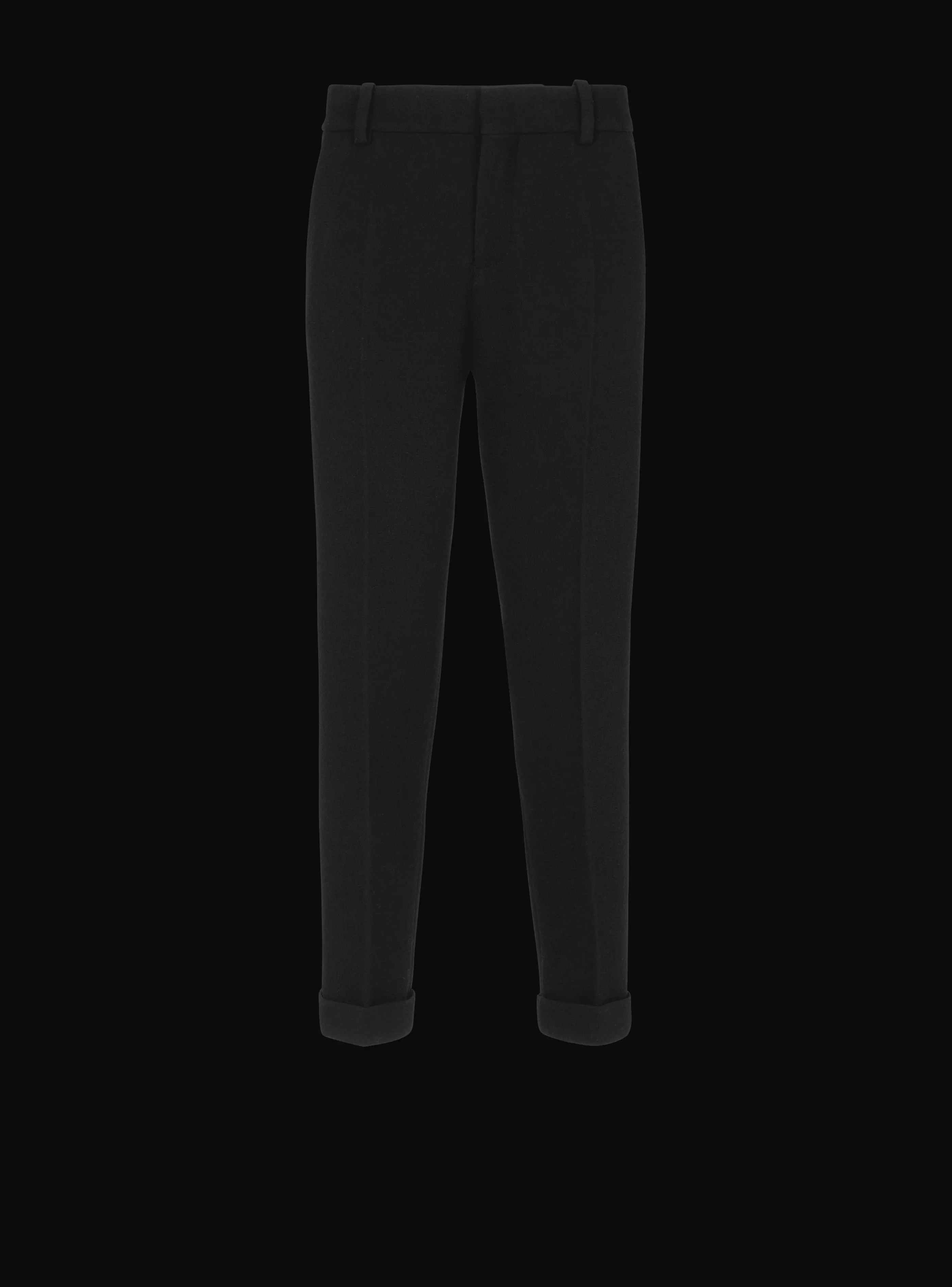 Balmain Pantaloni E Pantaloncini-Crepe Straight-cut Trousers black