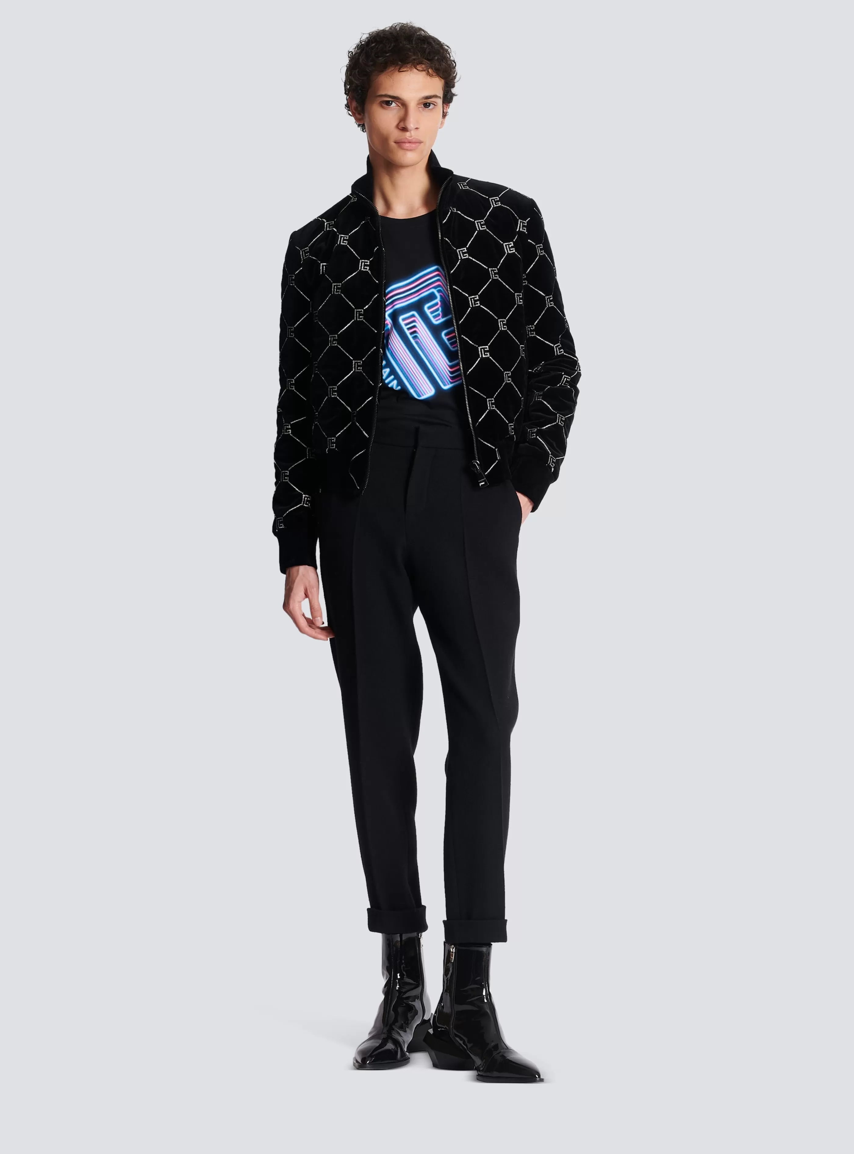 Balmain Pantaloni E Pantaloncini-Crepe Straight-cut Trousers black