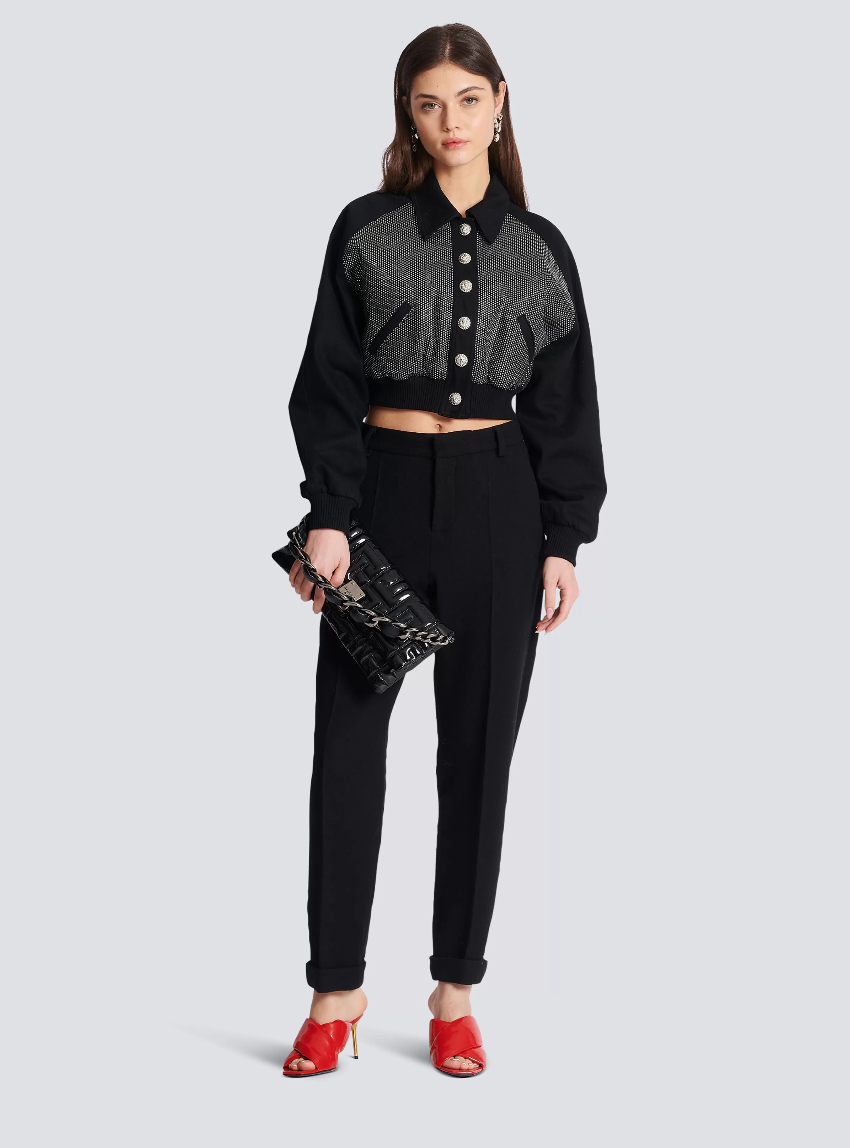 Balmain Pantaloni E Pantaloncini-Crepe Trousers black