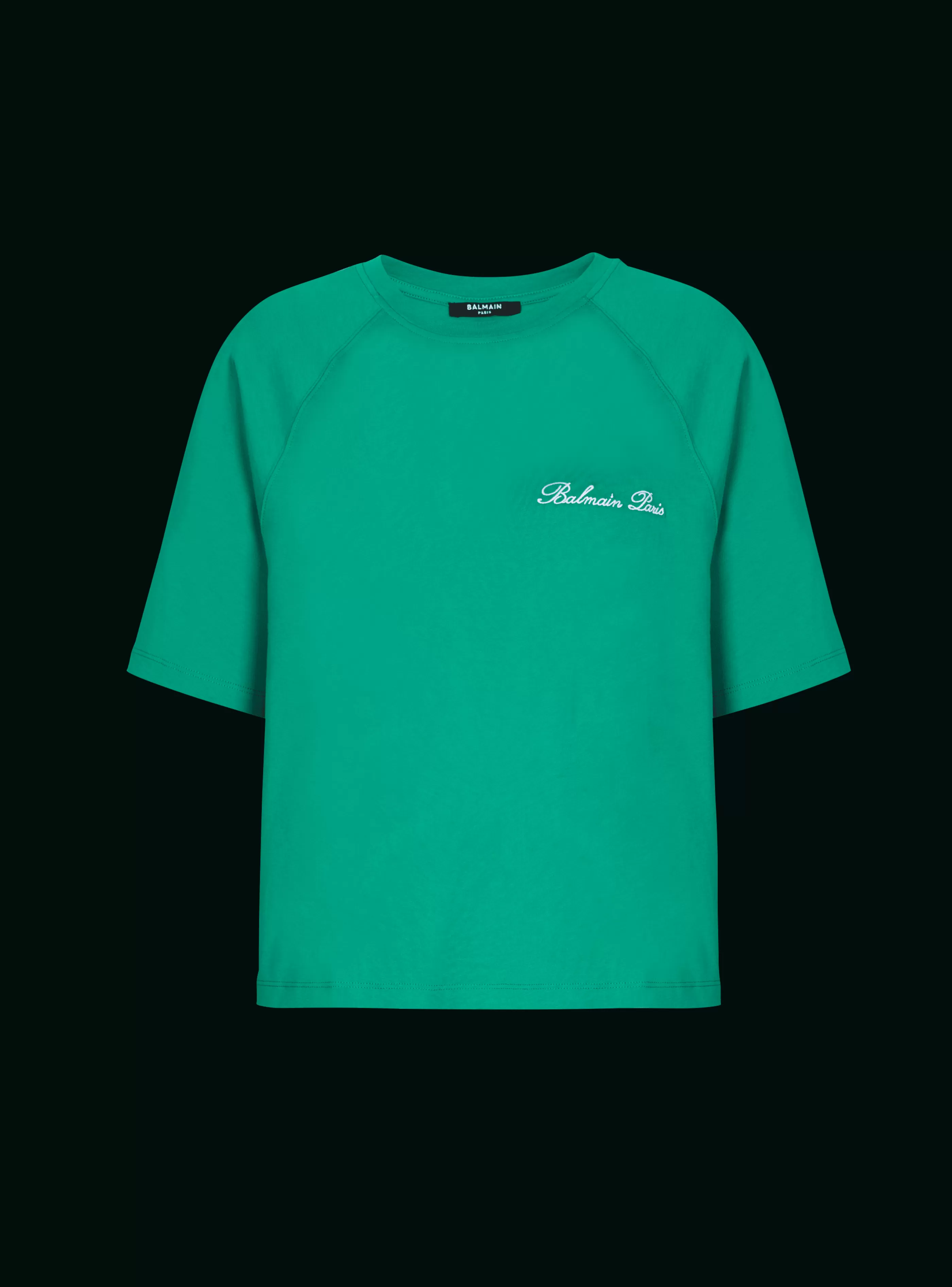 Balmain T-Shirt-Cropped Signature T-shirt blue