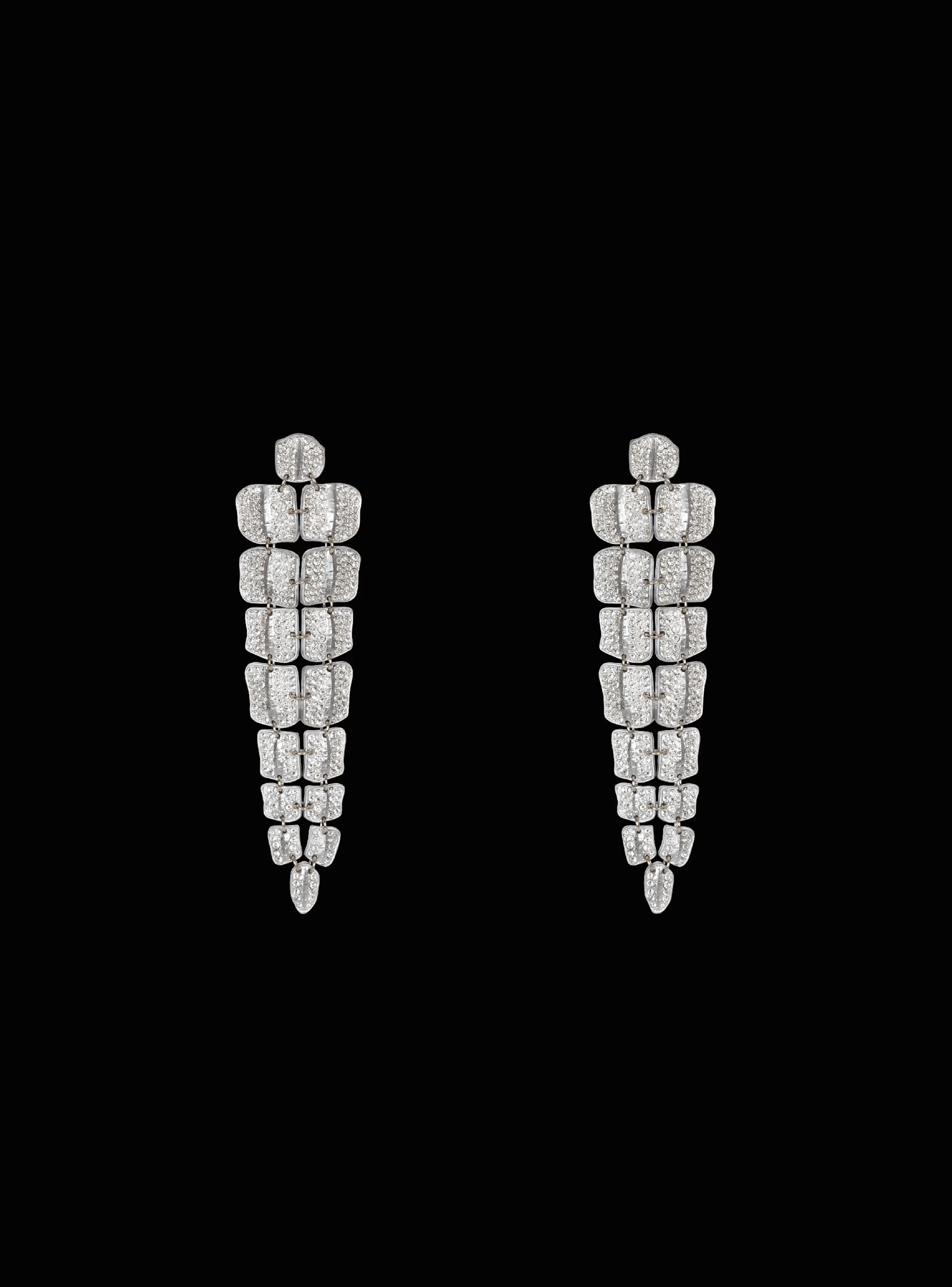 Balmain Gioielli Moda-Crystal Crocodile Earrings silver
