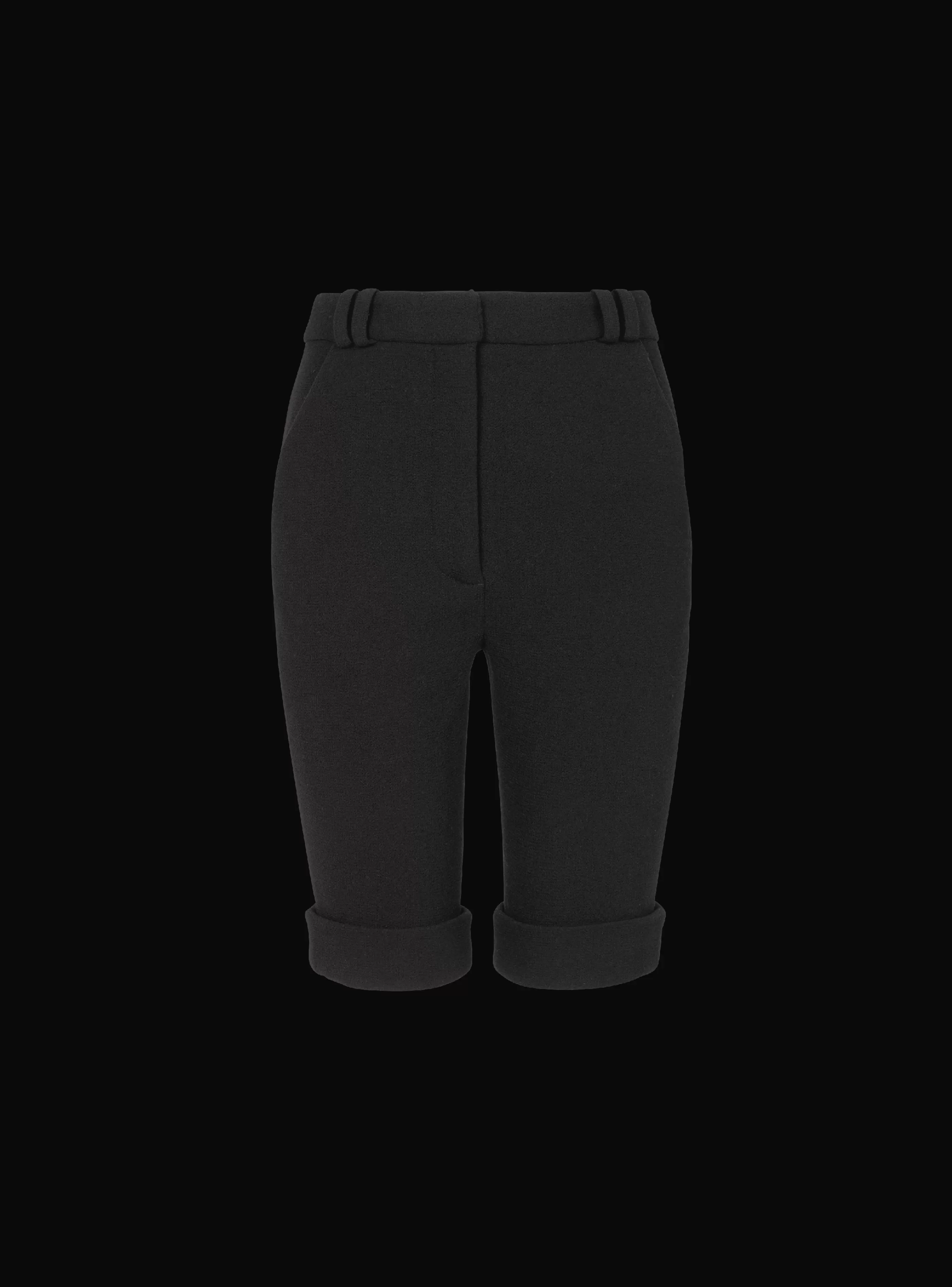 Balmain Pantaloni E Pantaloncini-Cycling Shorts In Double Crepe black