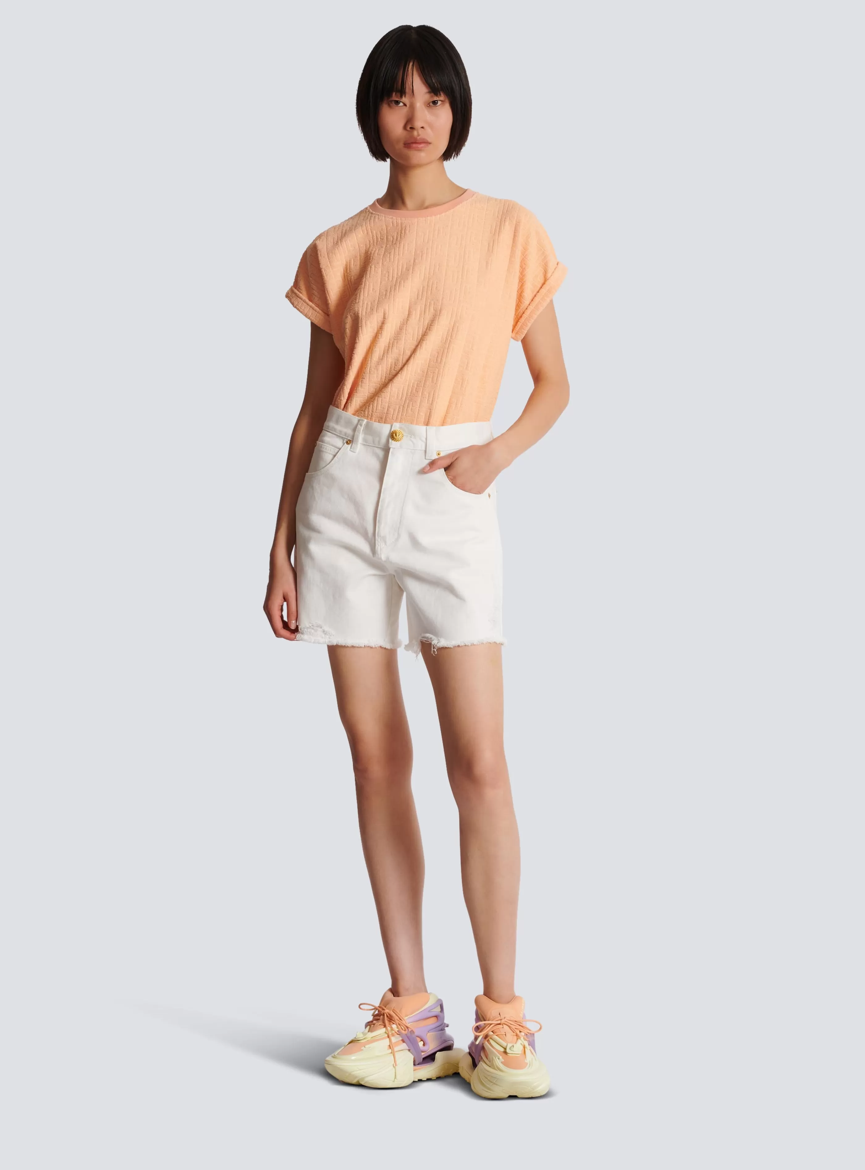 Balmain Denim-Denim Shorts white