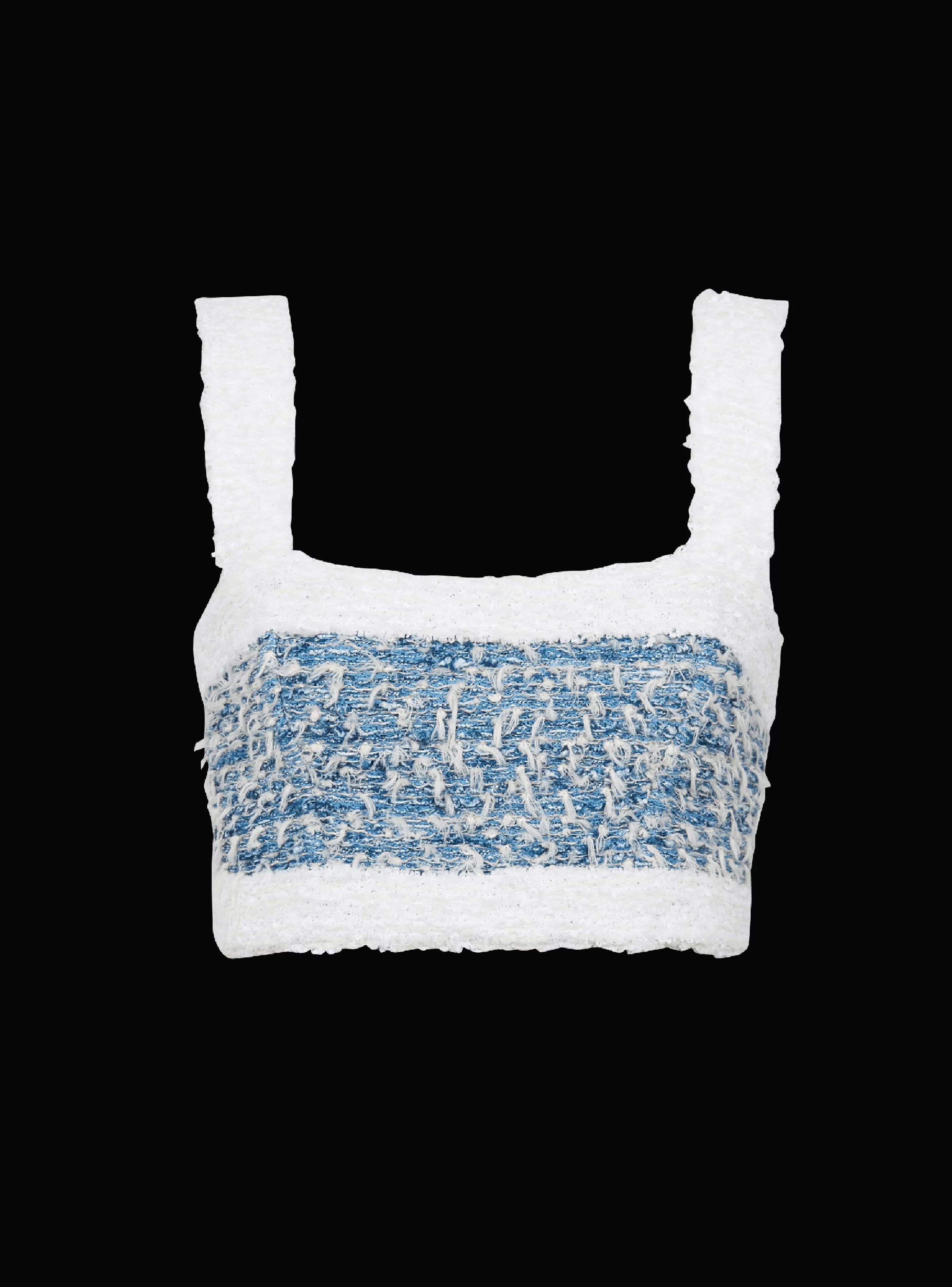 Balmain Top E Camicie-Denim Tweed Strappy Top blue