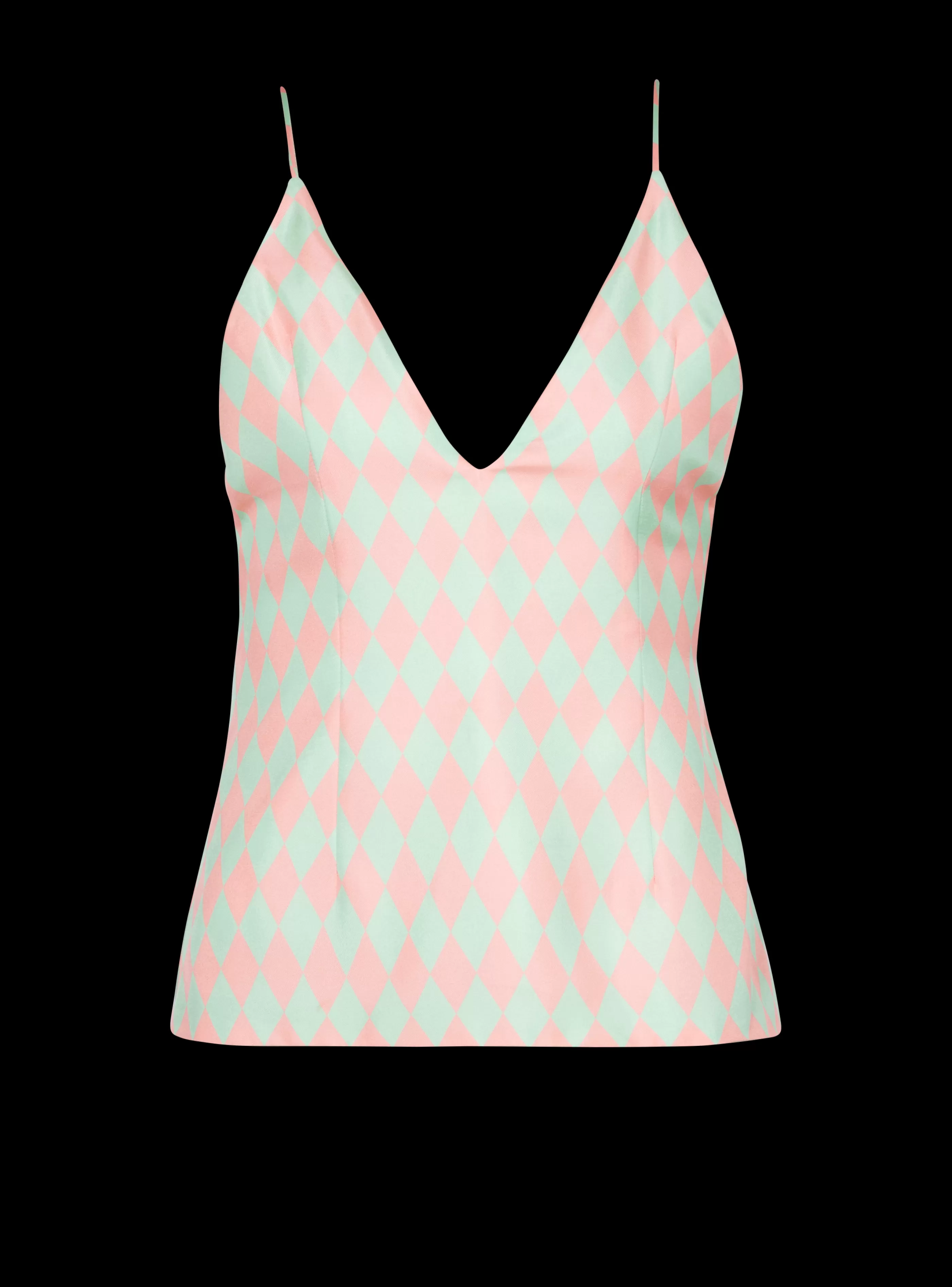 Balmain Top E Camicie-Diamond Print Silk Top multicolor