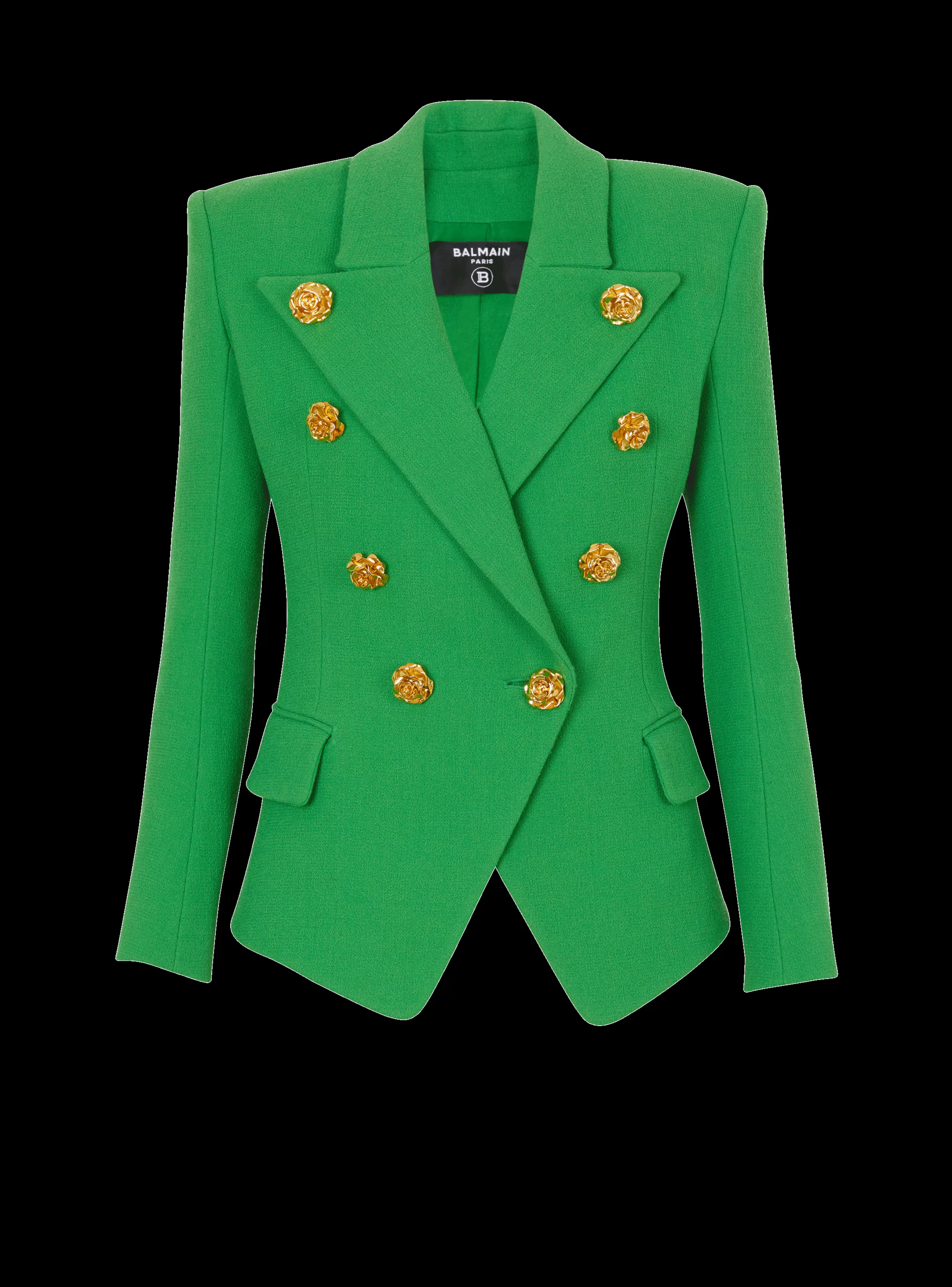Balmain Giacche E Blazer-Double Crepe Suit Jacket green