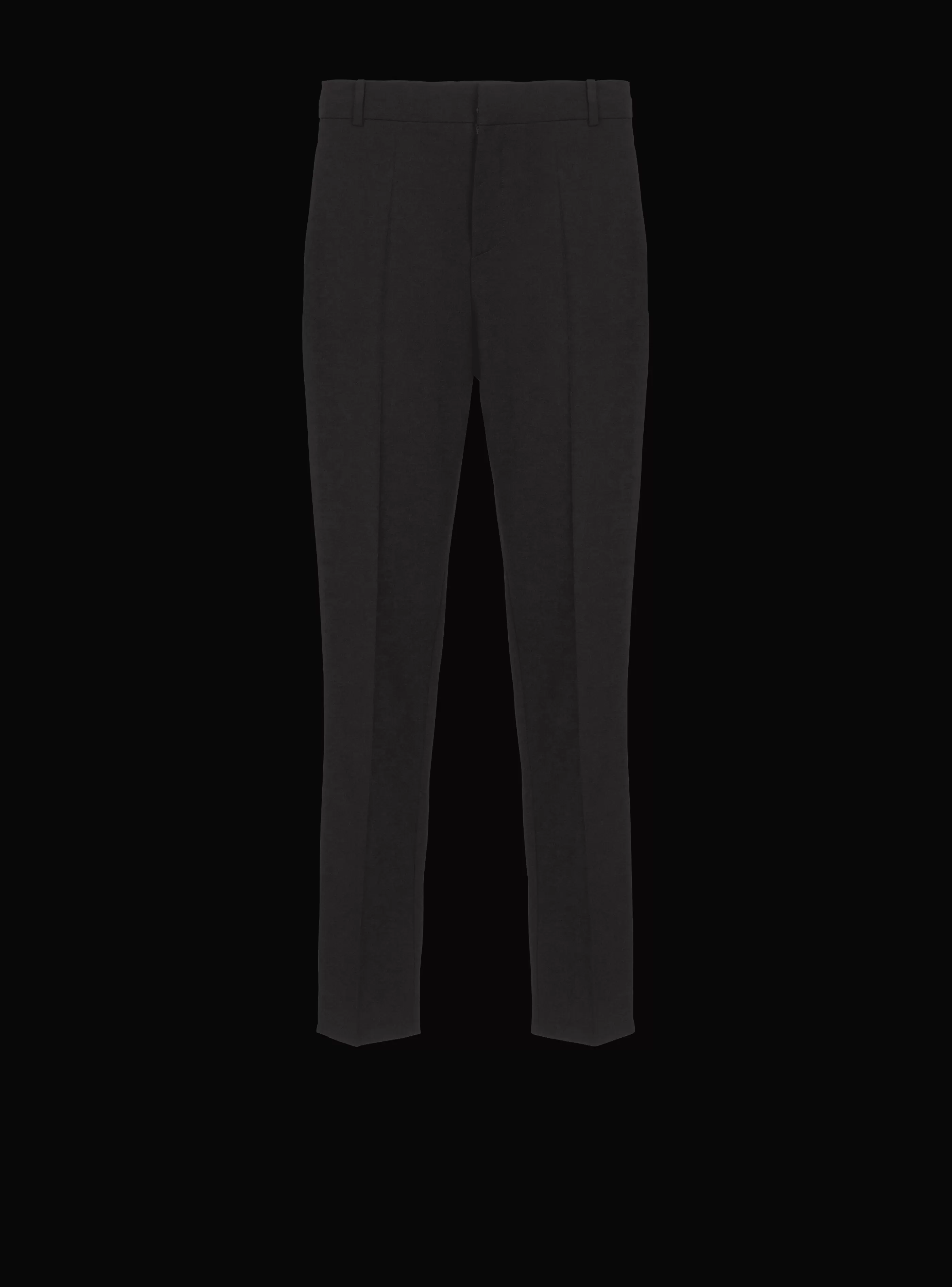 Balmain Pantaloni E Pantaloncini-Double Wool Crepe Trousers black