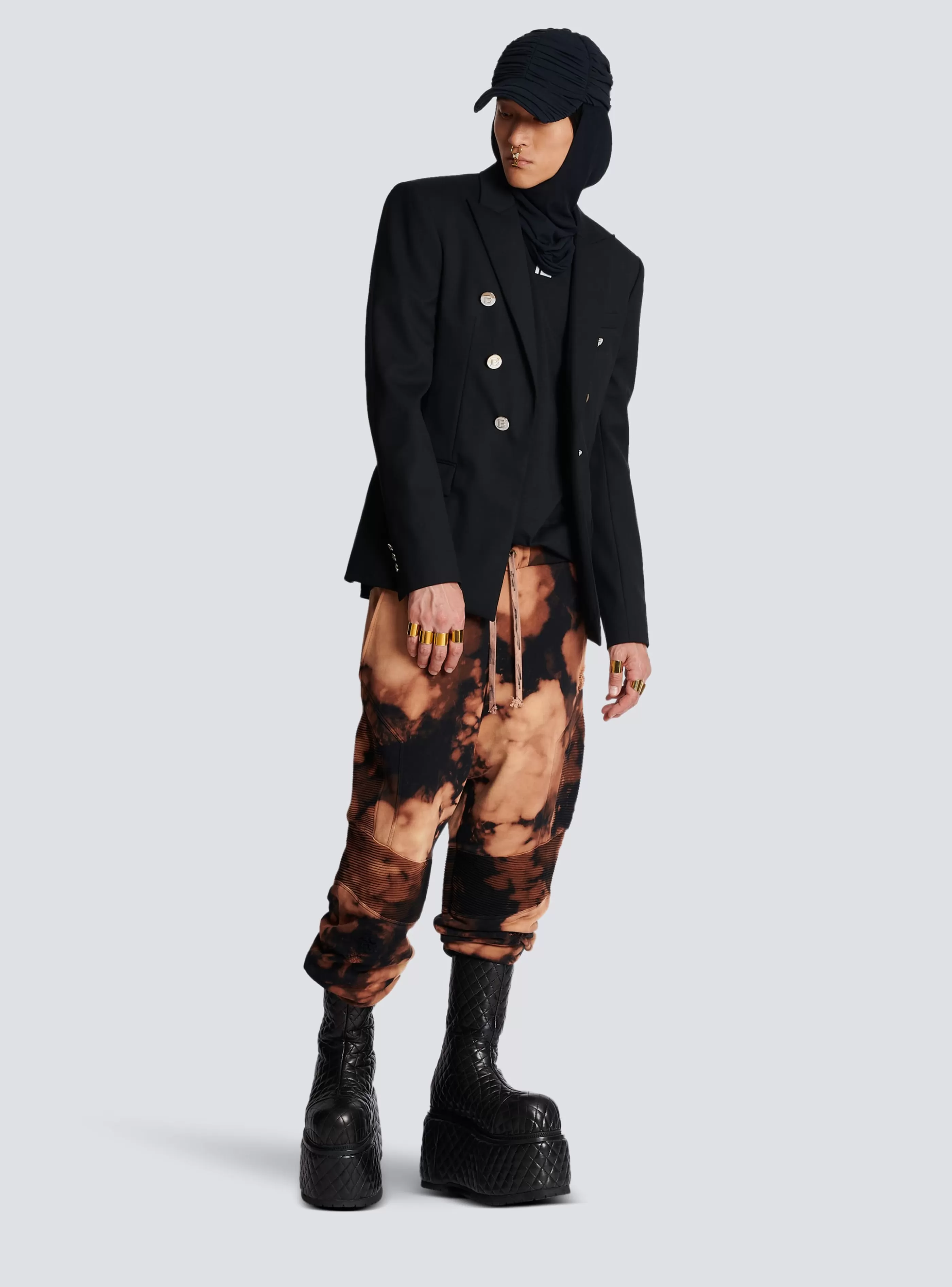 Balmain Giacche E Blazers-Double-breasted Wool Blazer black