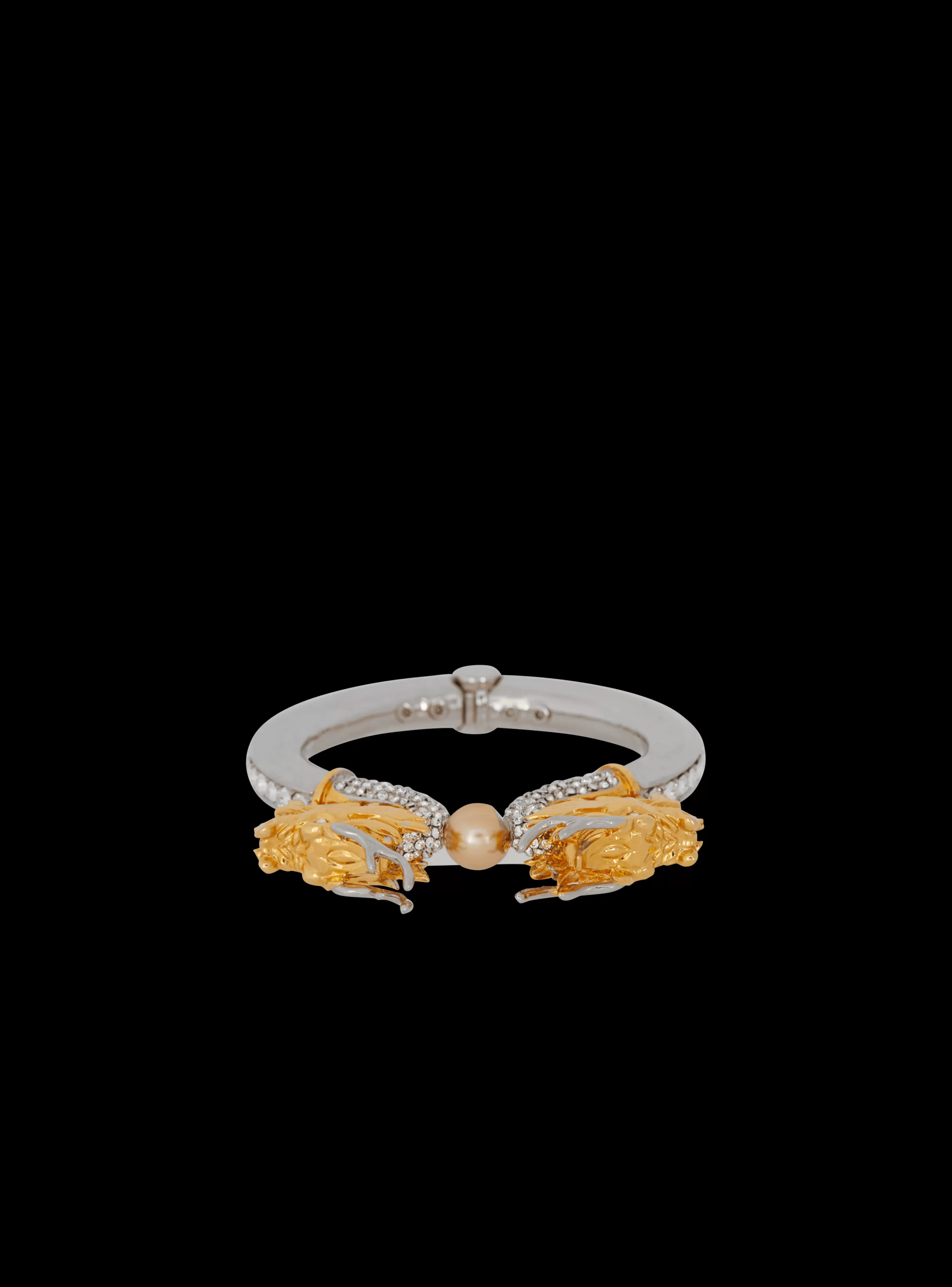 Balmain Gioielli Moda-Dragon Bracelet With Pearl And Crystals silver