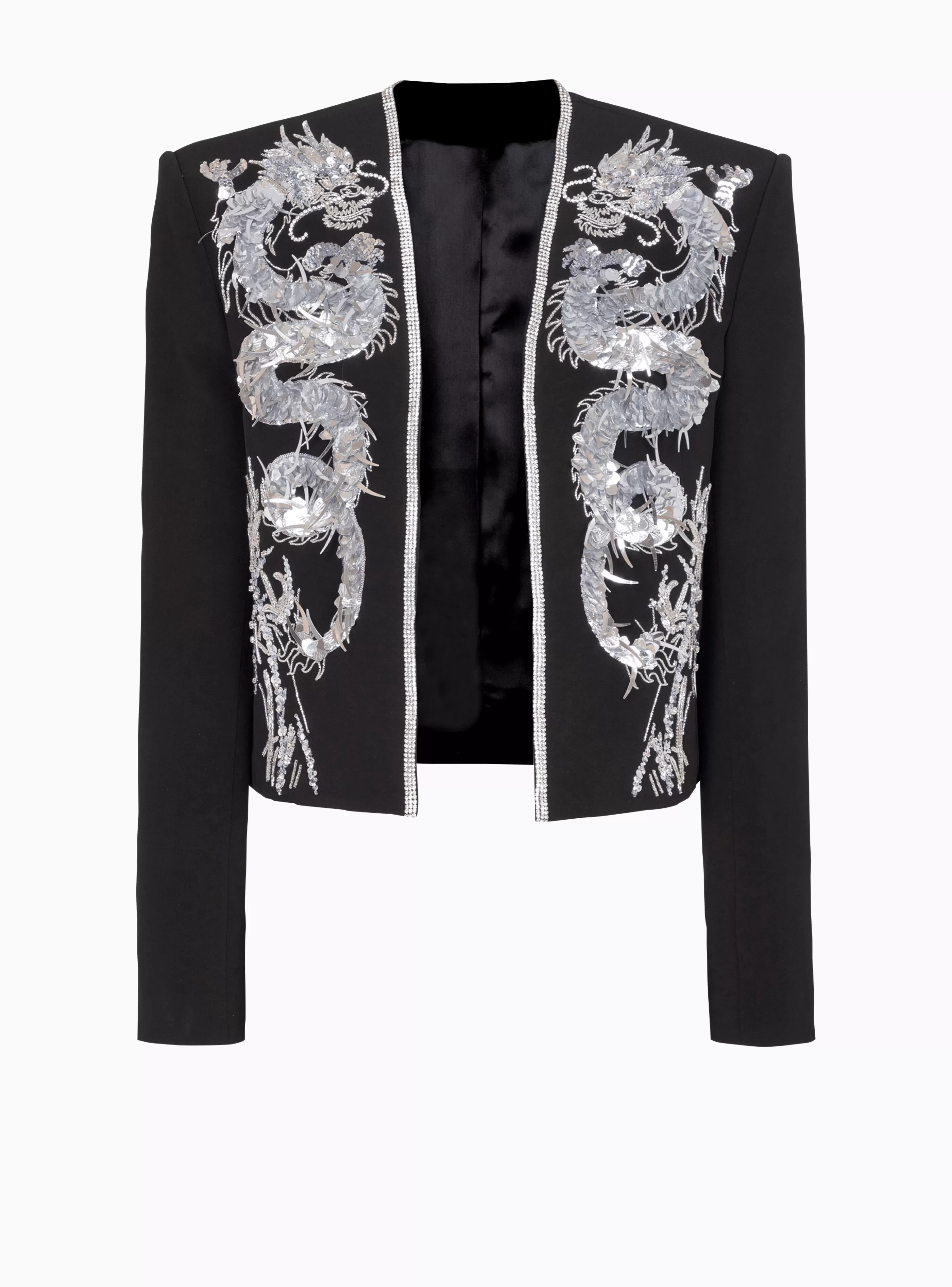 Balmain Giacche E Blazers-Dragon Embroidered Spencer Jacket black