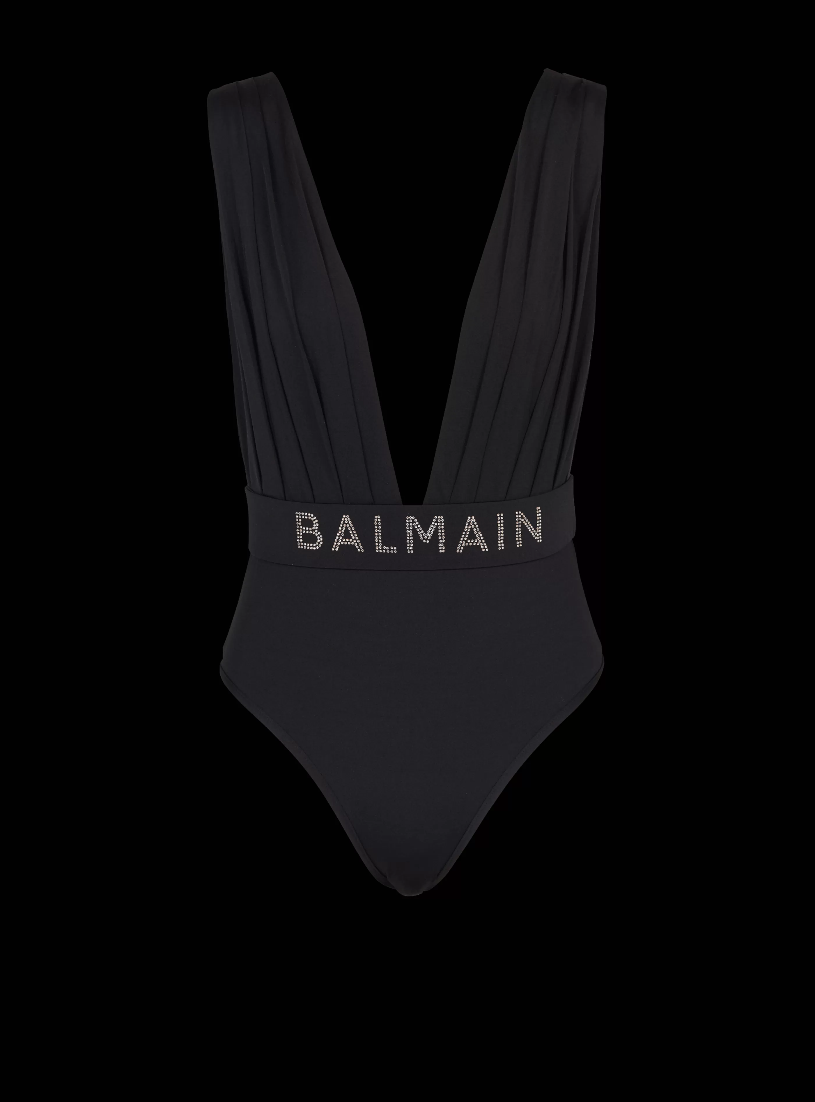 Balmain Costumi Da Bagno-Draped Swimsuit black