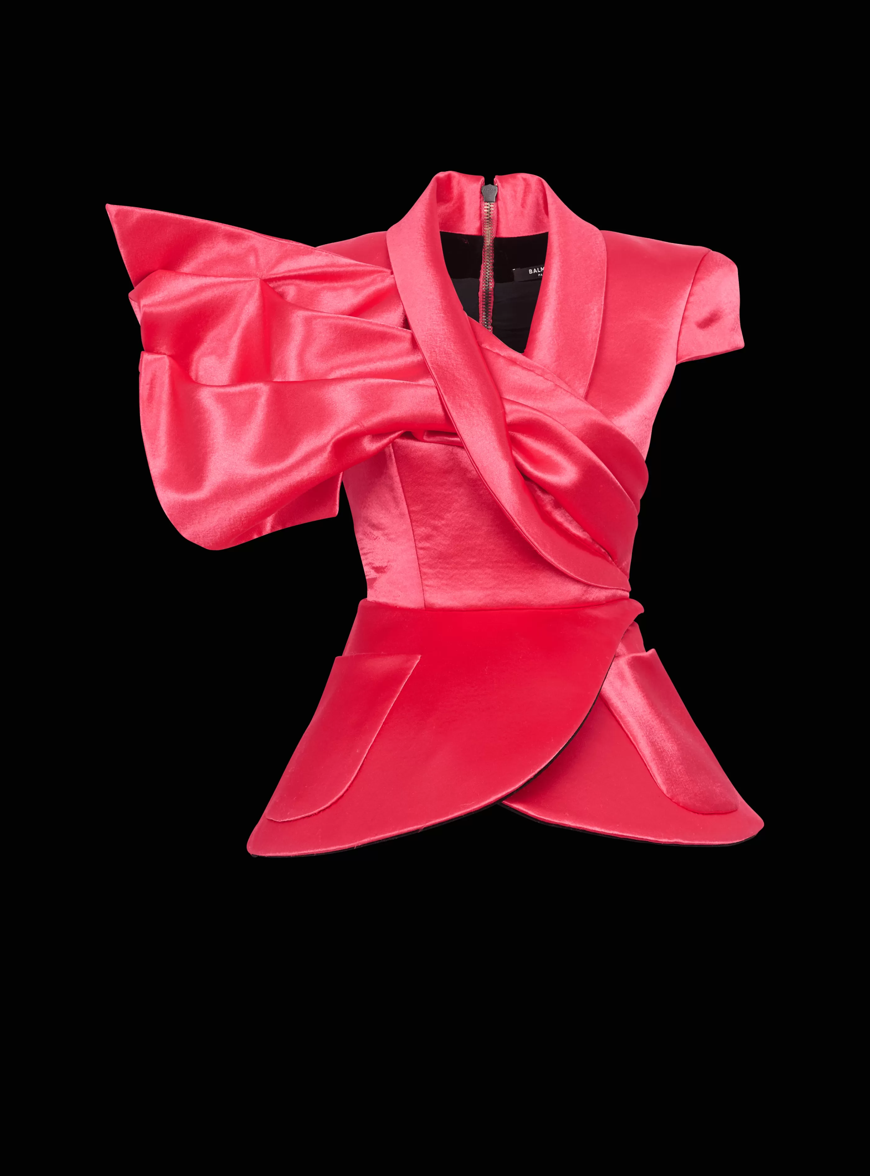 Balmain Top E Camicie-Draped Peplum Top pink