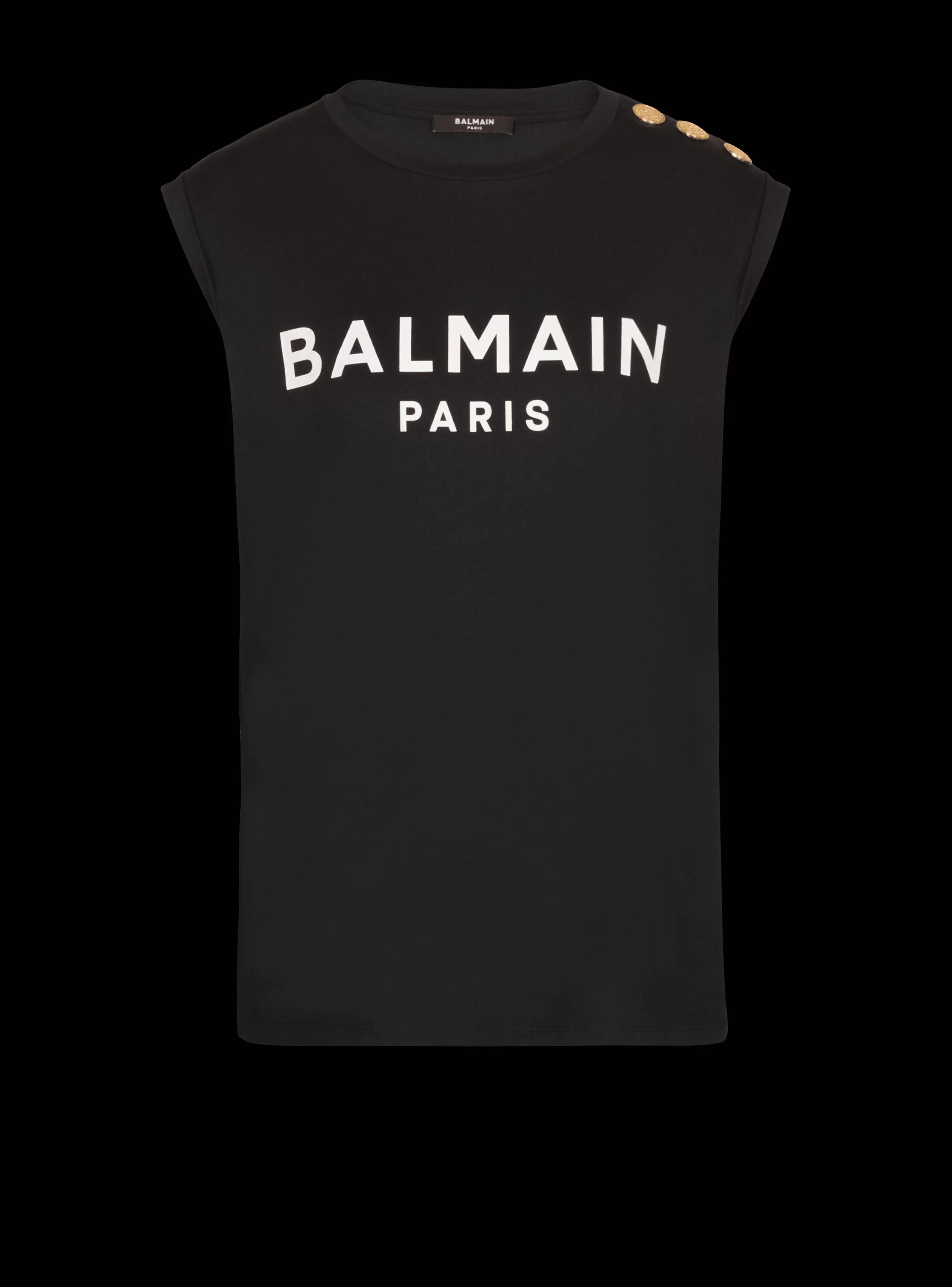 Balmain T-Shirt-Eco-designed Cotton T-shirt With Logo Print black