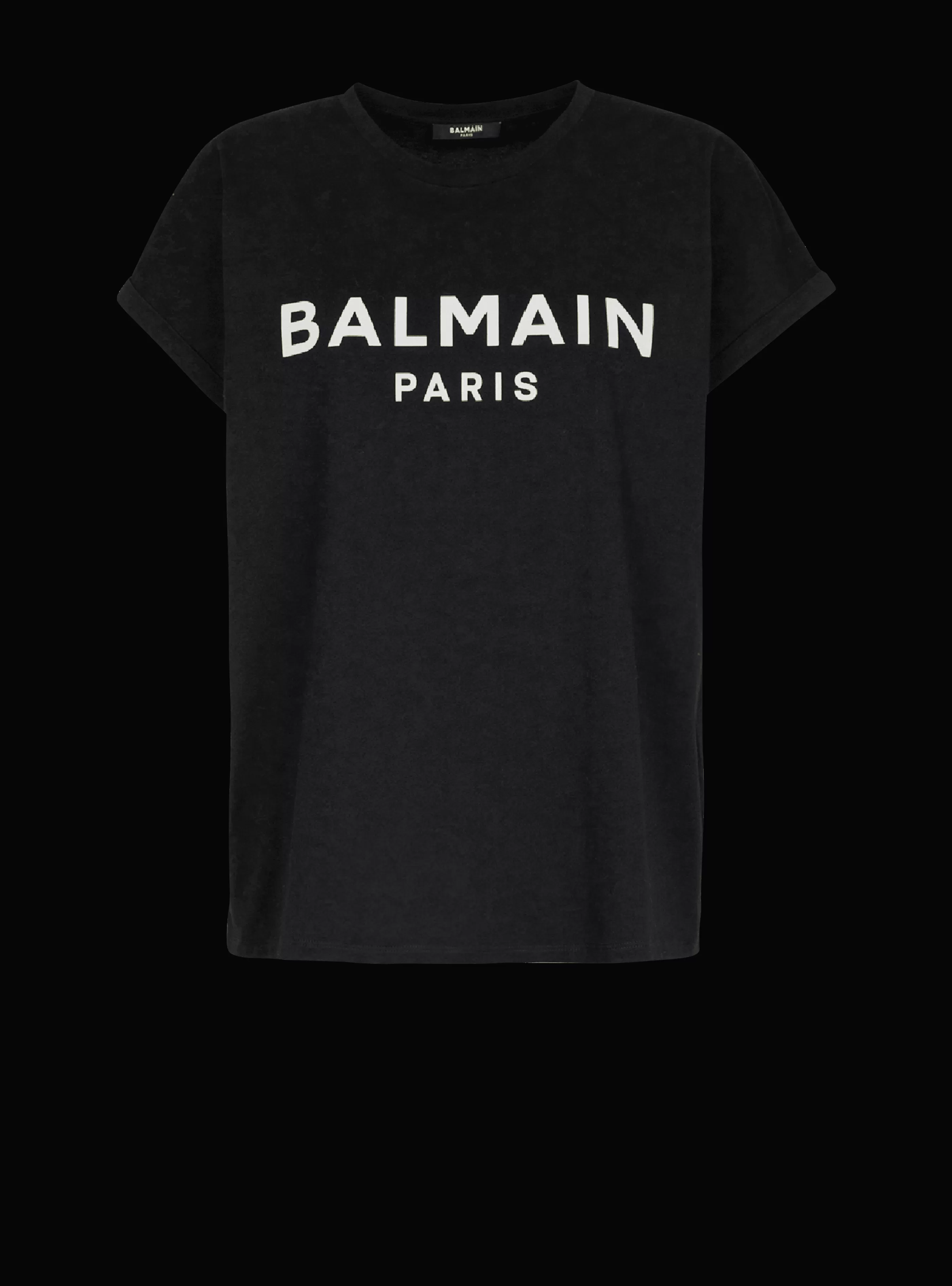 Balmain T-Shirt-Eco-designed Cotton T-shirt With Logo Print black