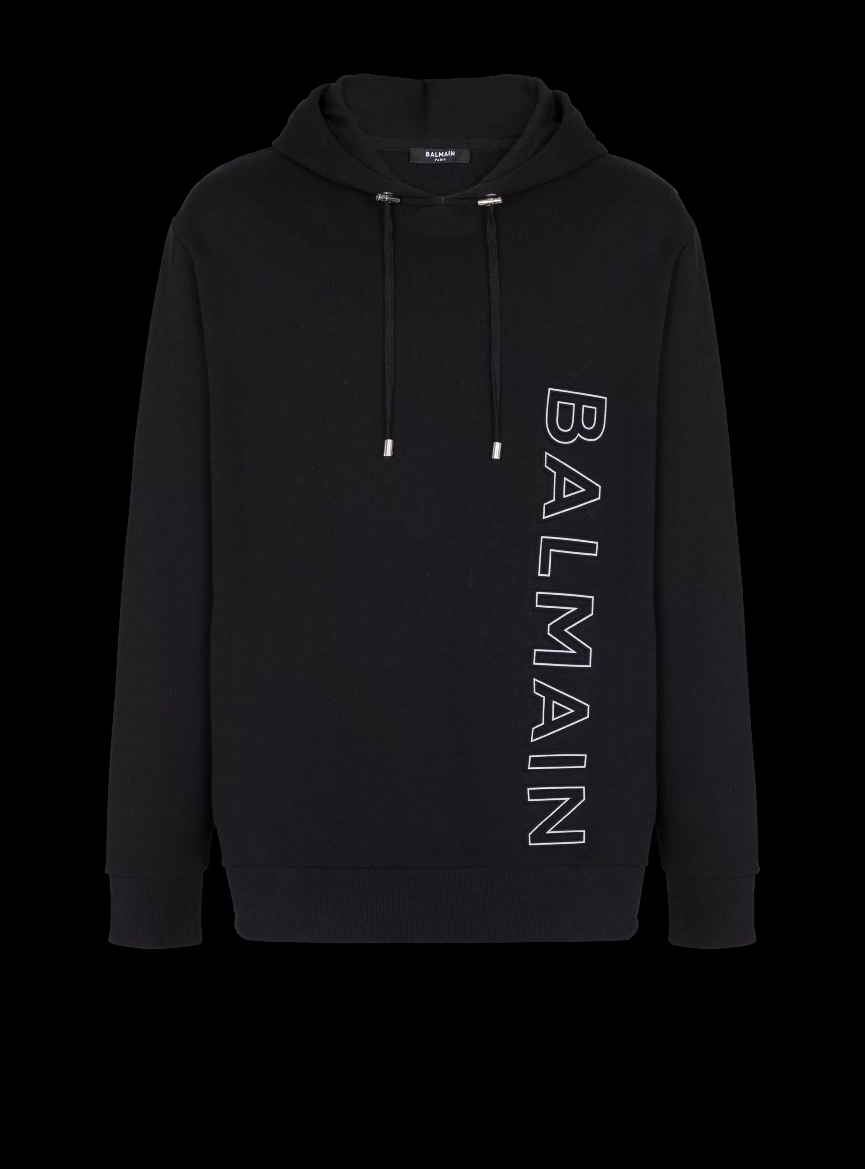 Balmain Abbigliamento Sportivo | Felpe-Embossed Hooded Sweatshirt black