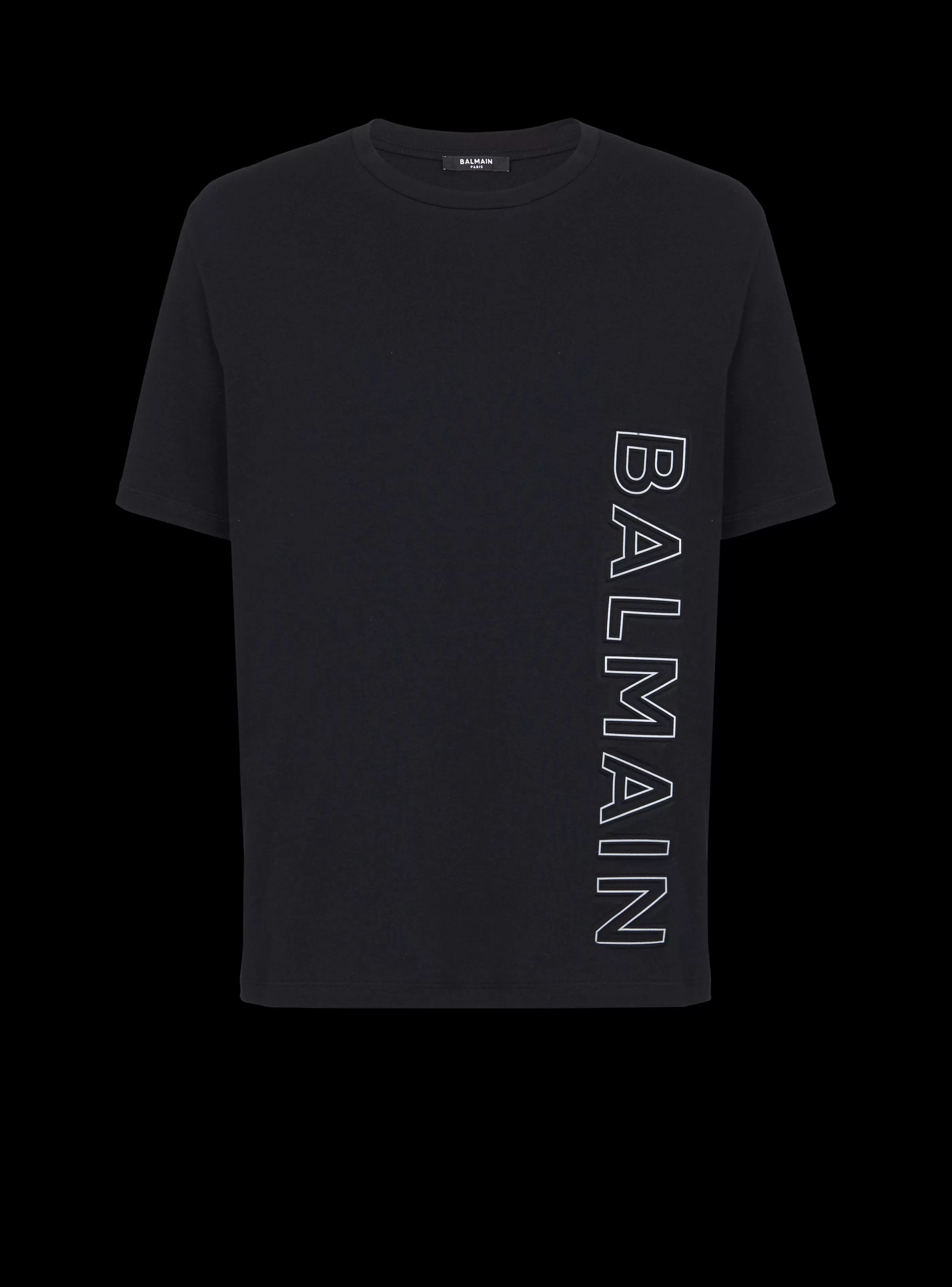 Balmain Abbigliamento Sportivo | T-Shirts-Embossed T-shirt black