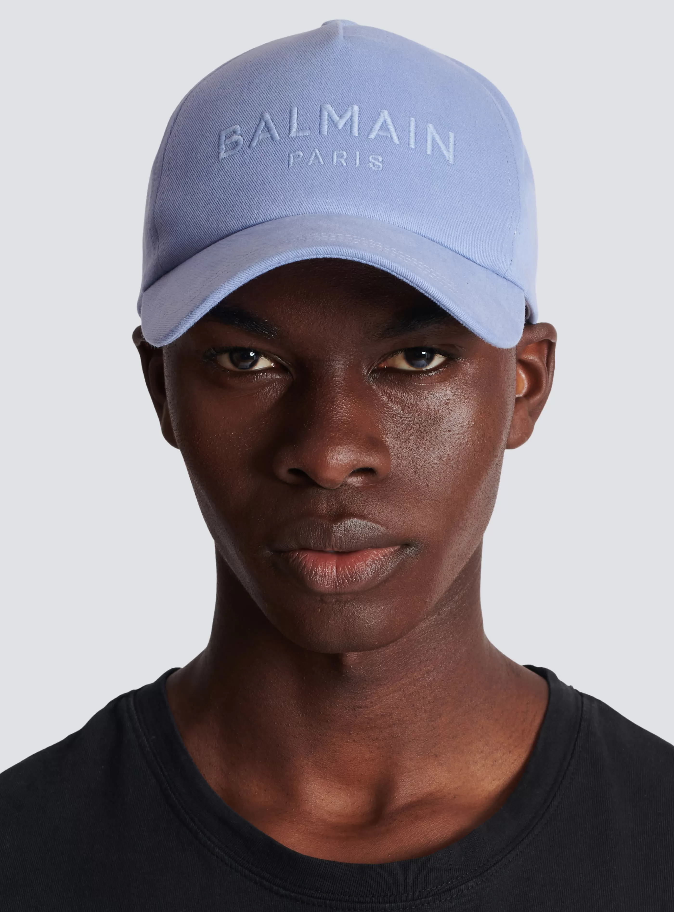 Balmain Cappelli-Embroidered Paris Cap blue