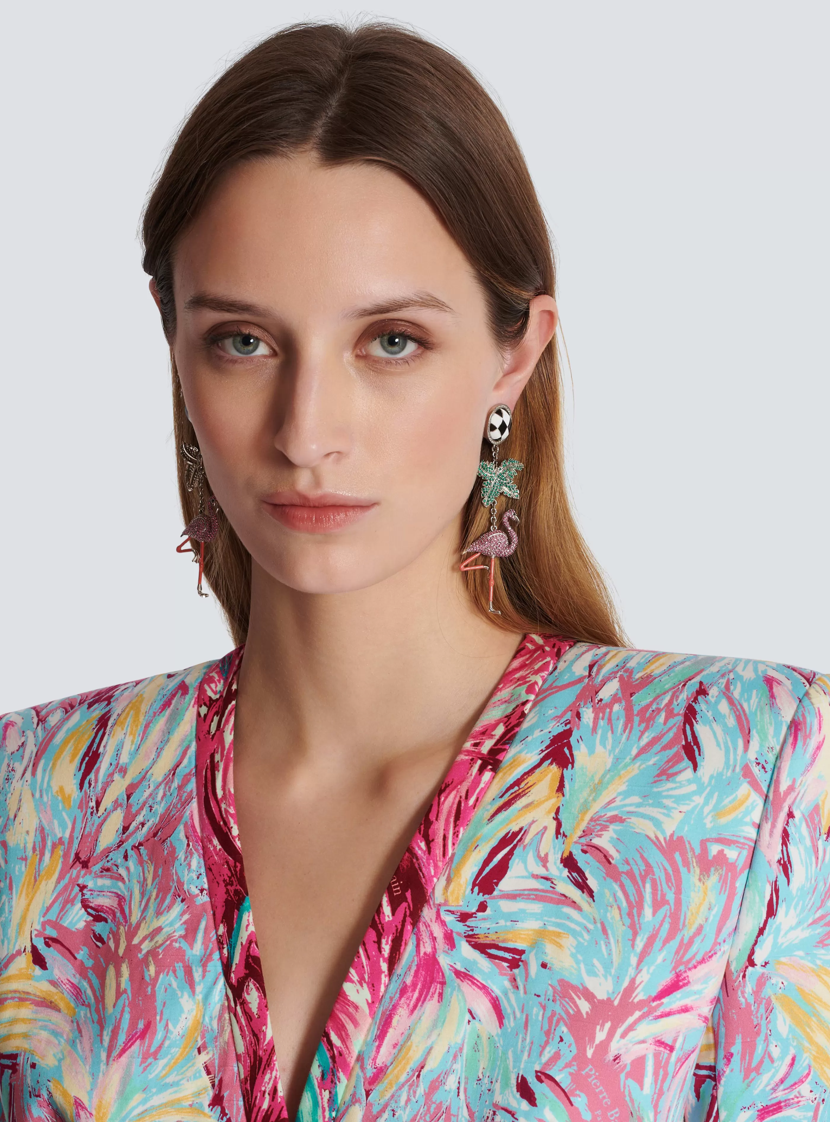 Balmain Gioielli Moda-Flamingo Pendant Earrings multicolor