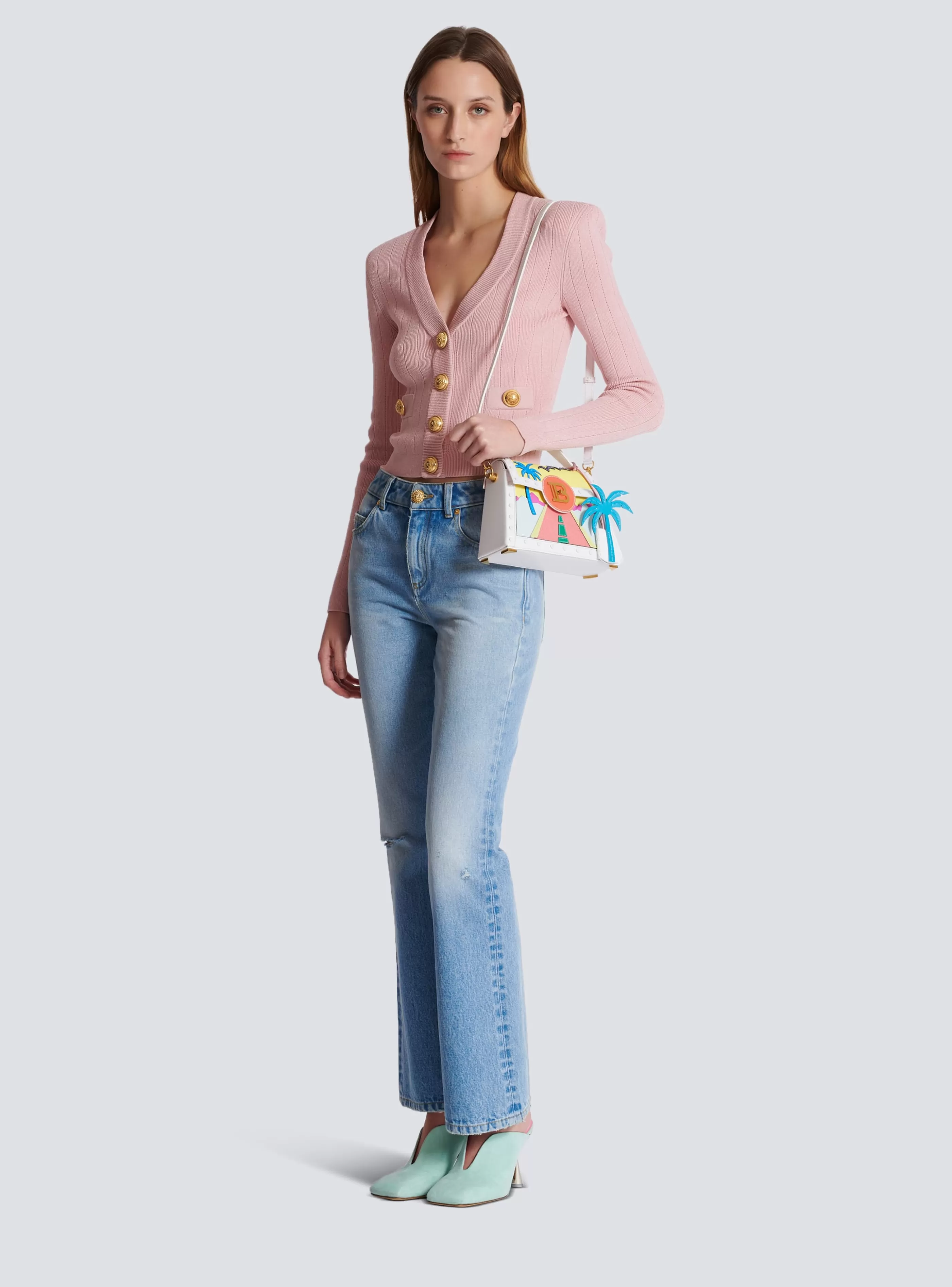 Balmain Denim-Flared Denim Jeans blue