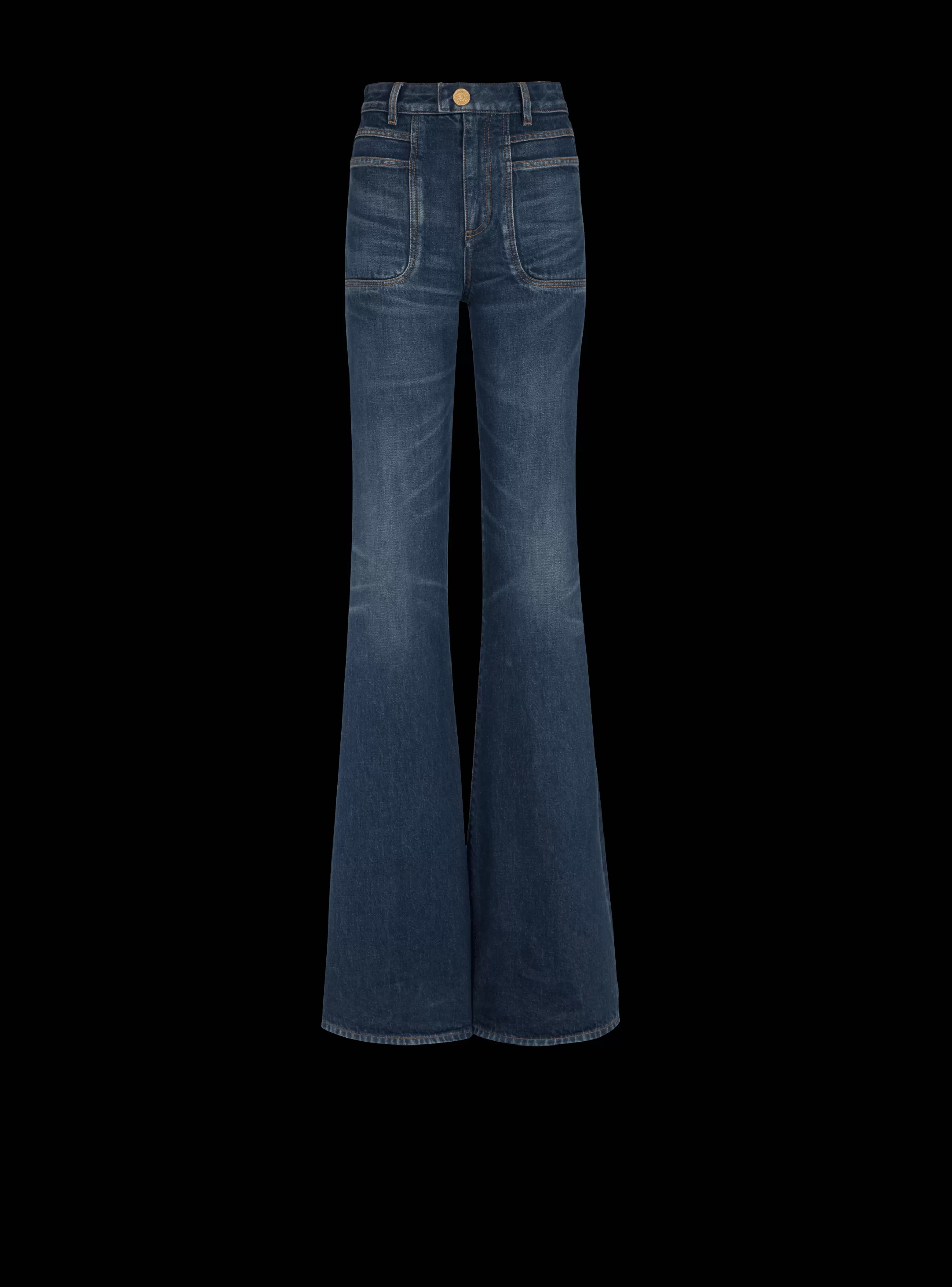 Balmain Denim-Flared Denim Jeans blue
