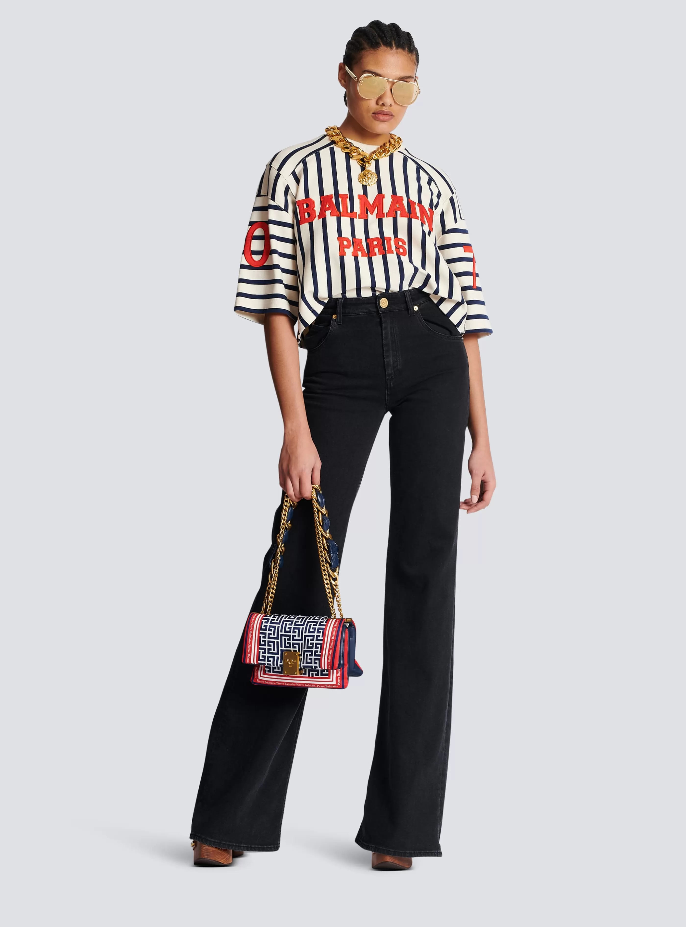 Balmain Denim-Flared Denim Jeans black