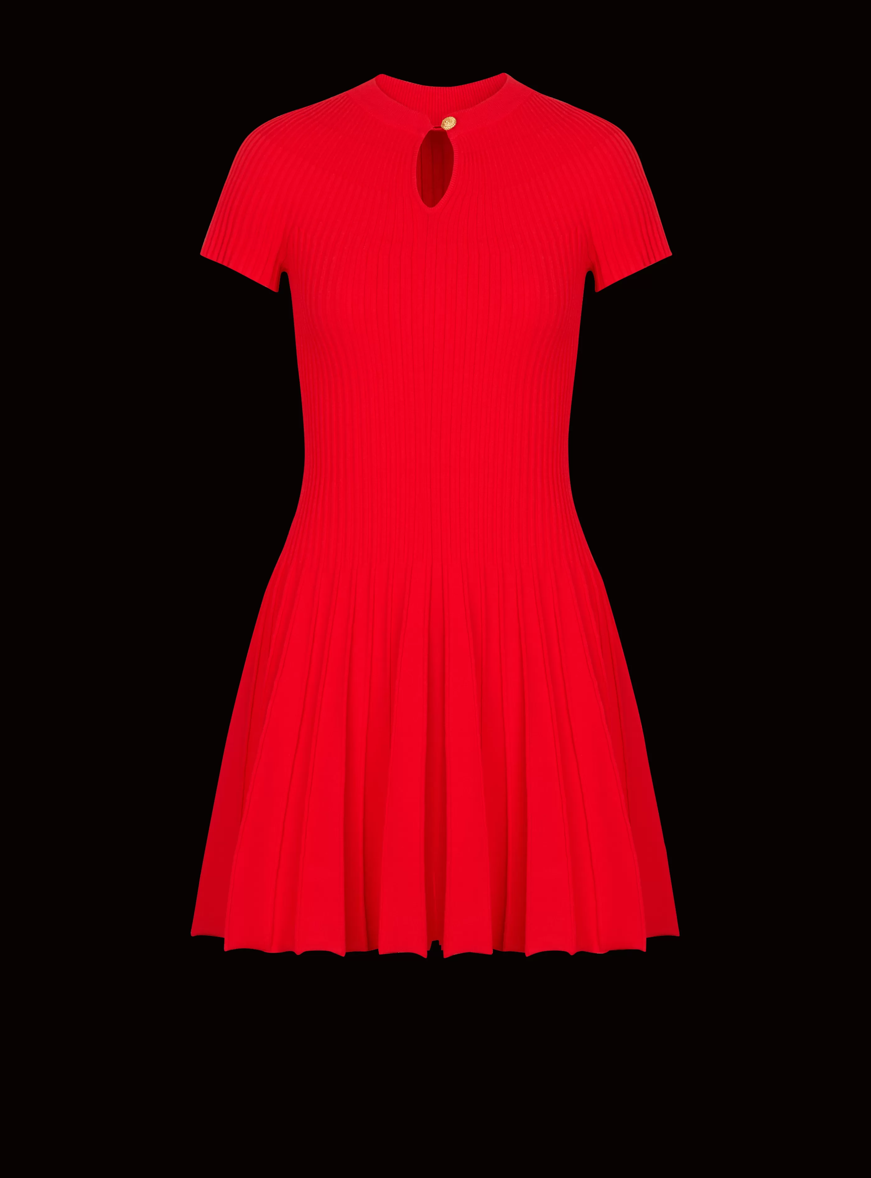 Balmain Maglieria | Abiti-Fla Pleated Knit Dress red