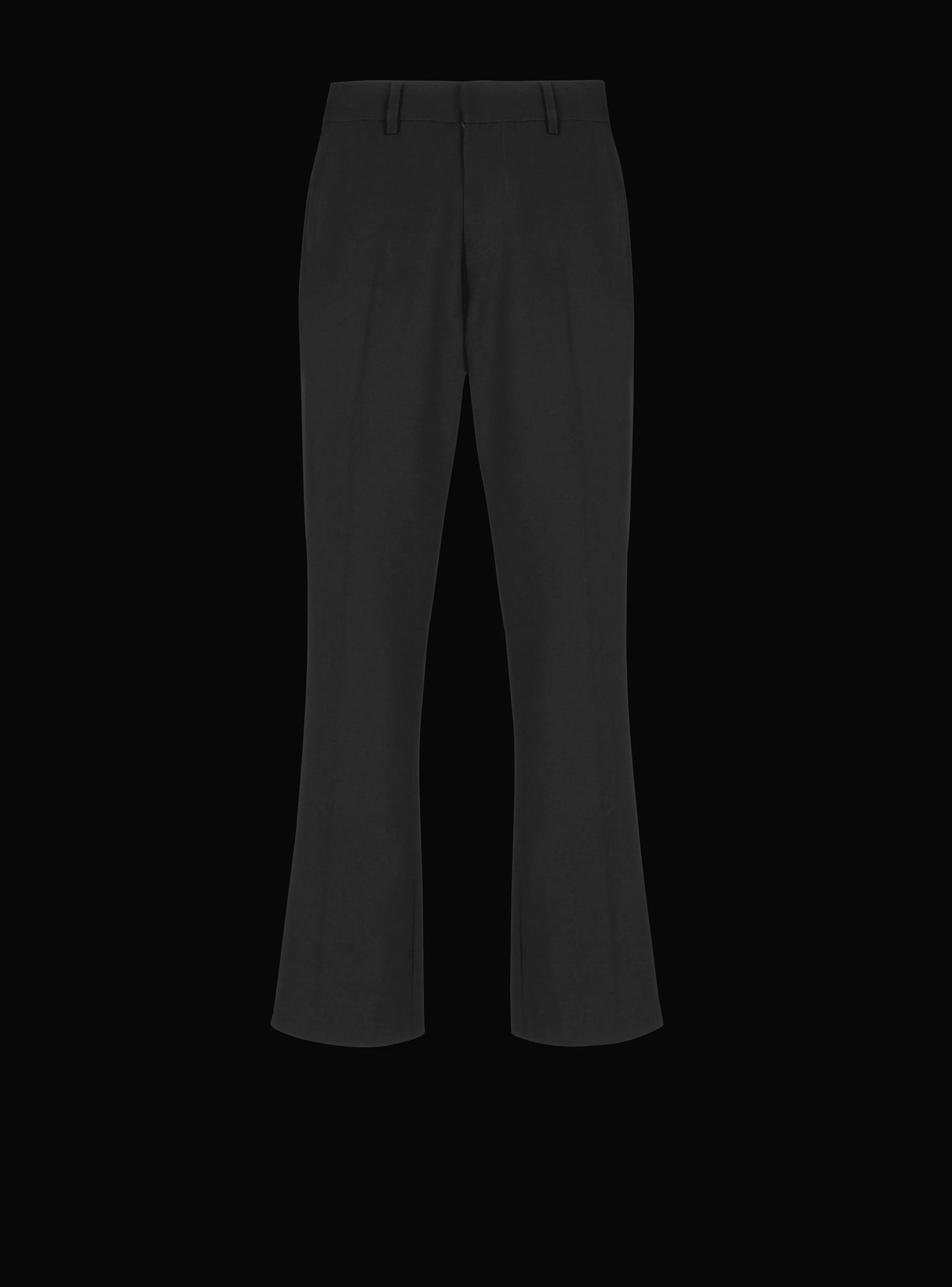 Balmain Pantaloni E Pantaloncini-Flared Trousers In Double Crepe black