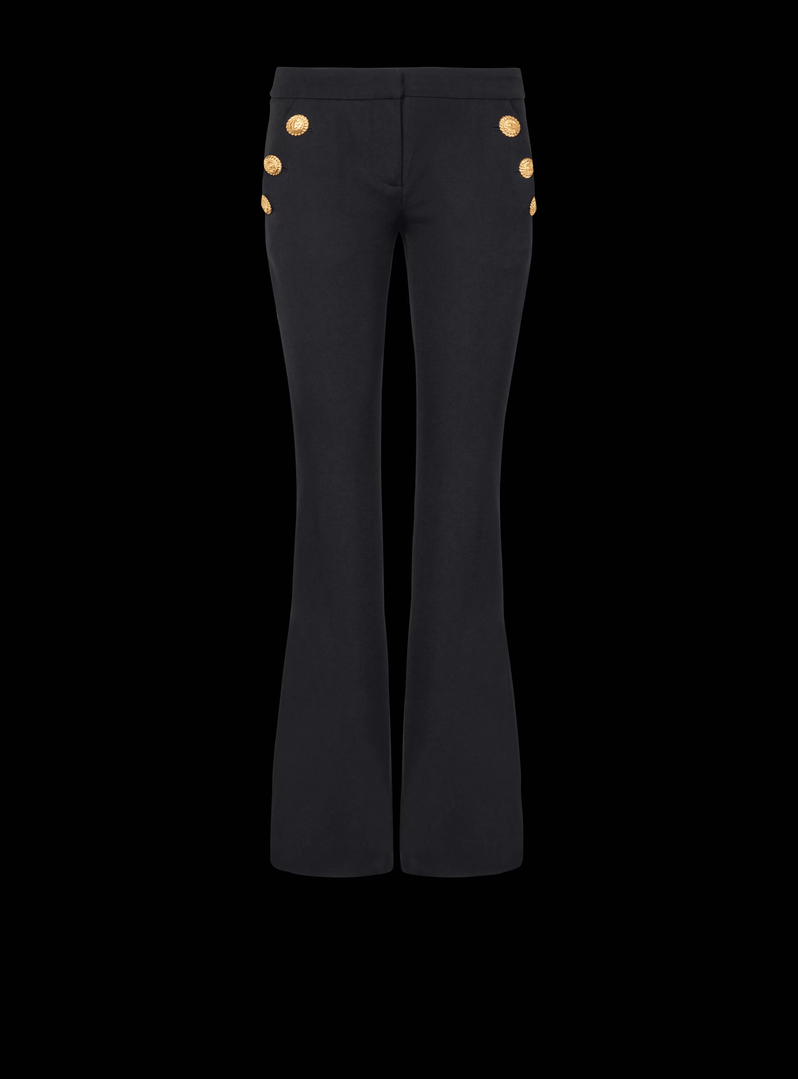 Balmain Pantaloni E Pantaloncini-Flared Trousers With Buttons black