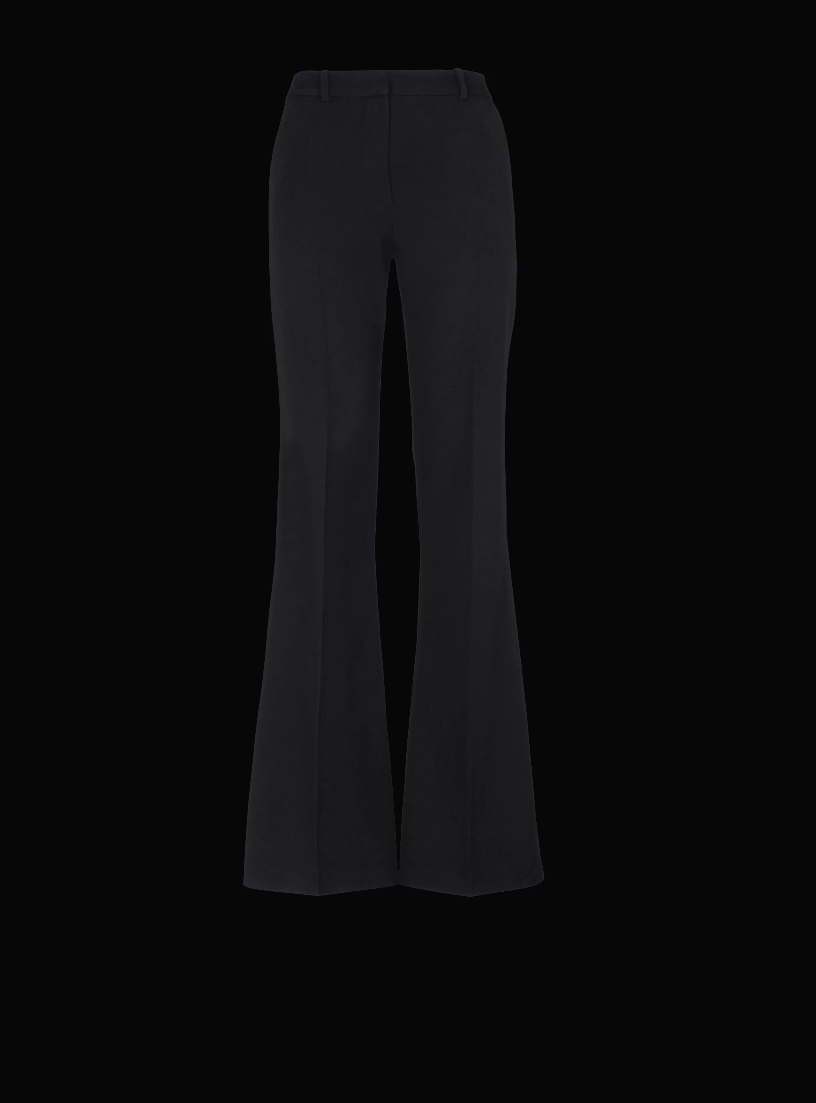 Balmain Pantaloni E Pantaloncini-Flared Trousers With Creases black