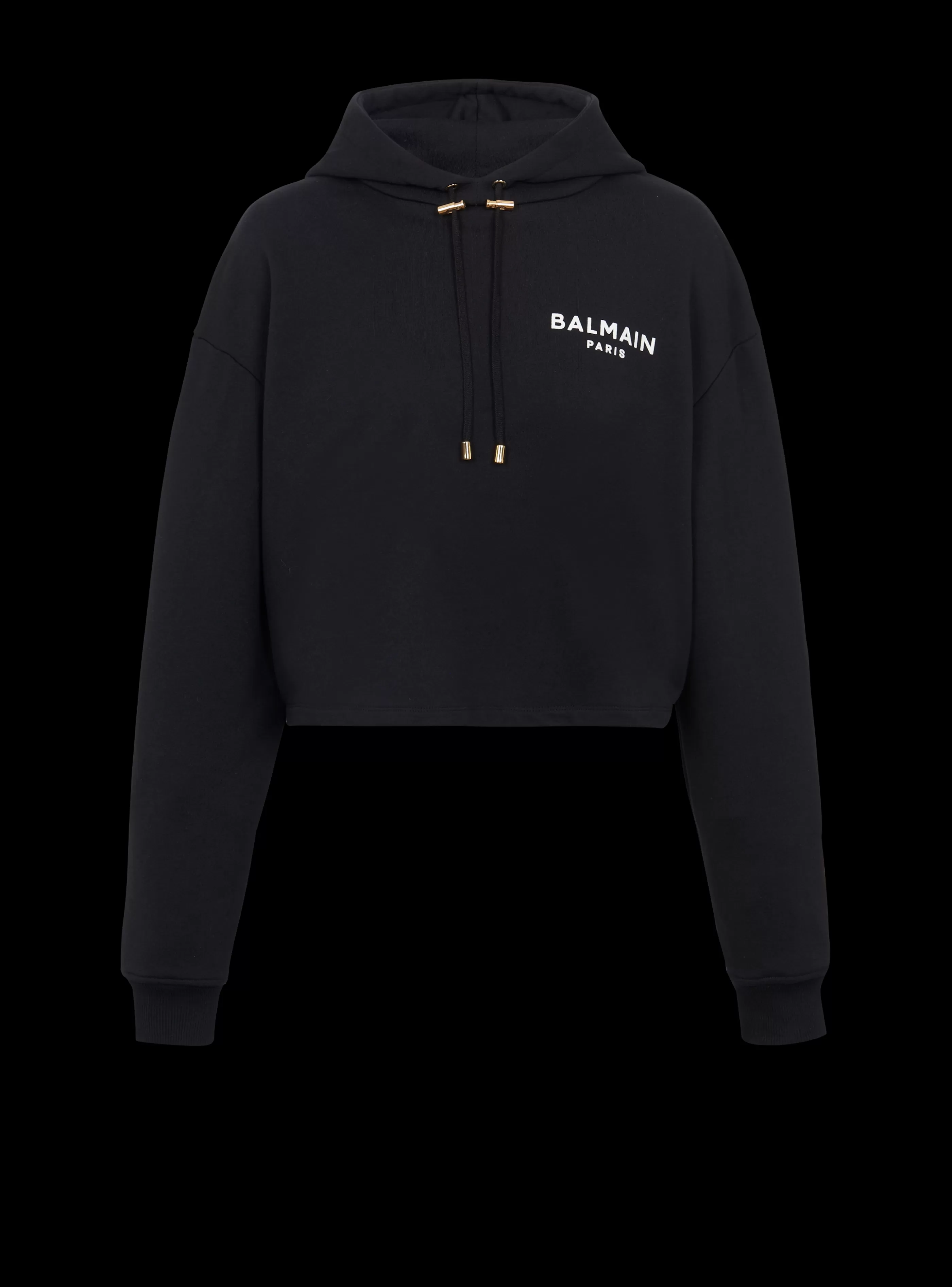Balmain Felpe-Flocked Paris Hoodie black