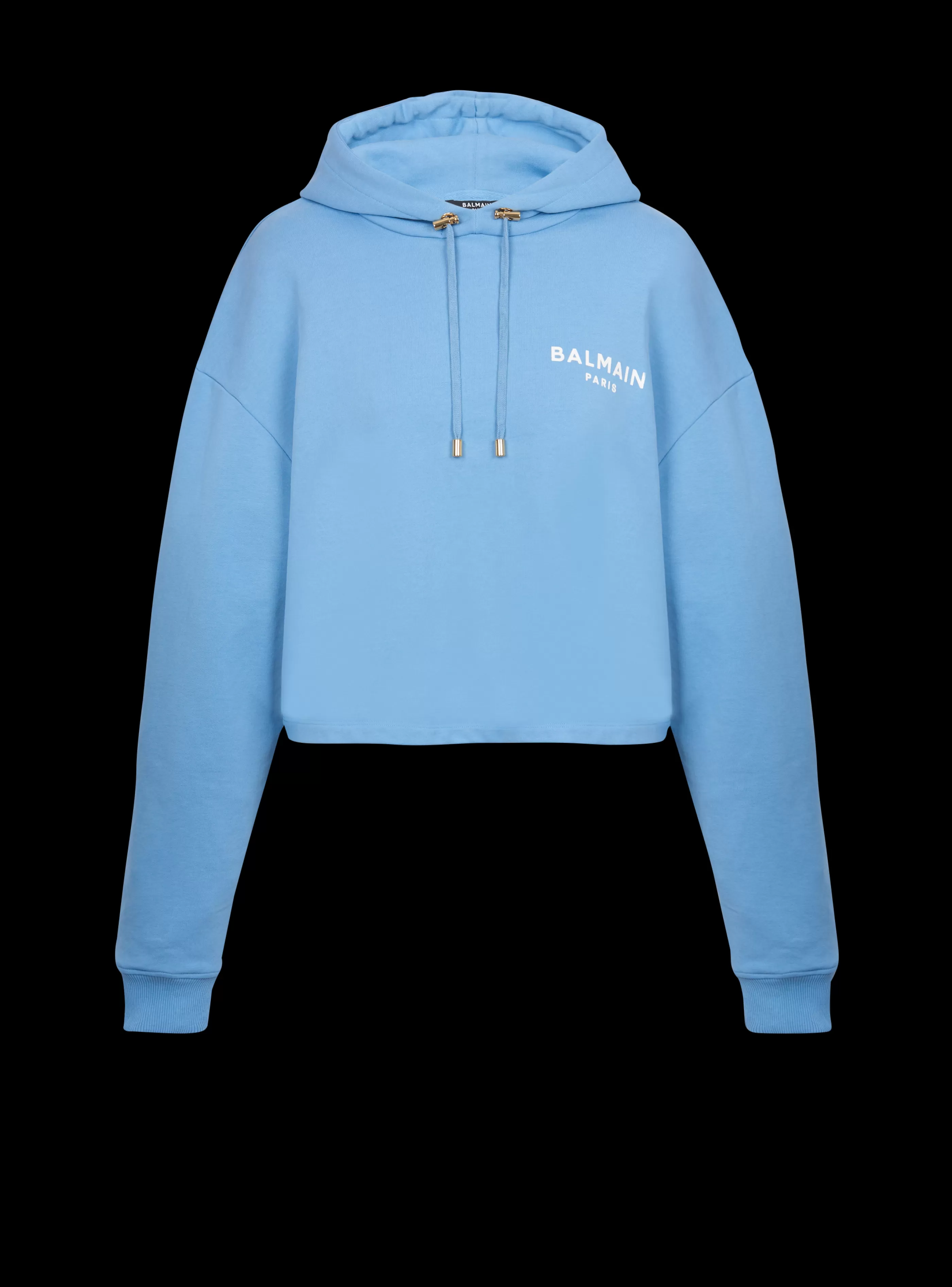 Balmain Felpe-Flocked Paris Hoodie blue
