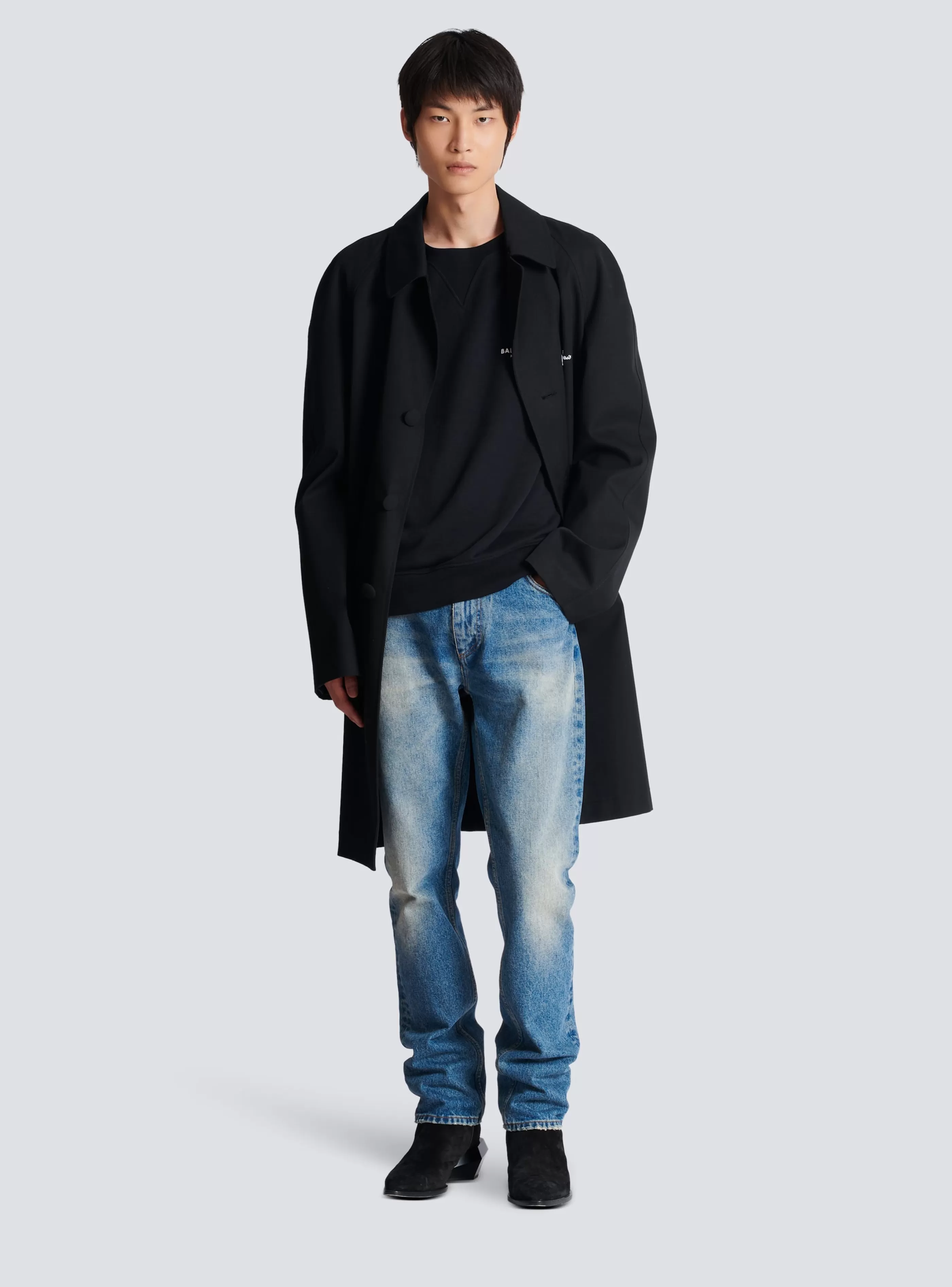 Balmain Abbigliamento Sportivo | Felpe-Flocked Sweatshirt black