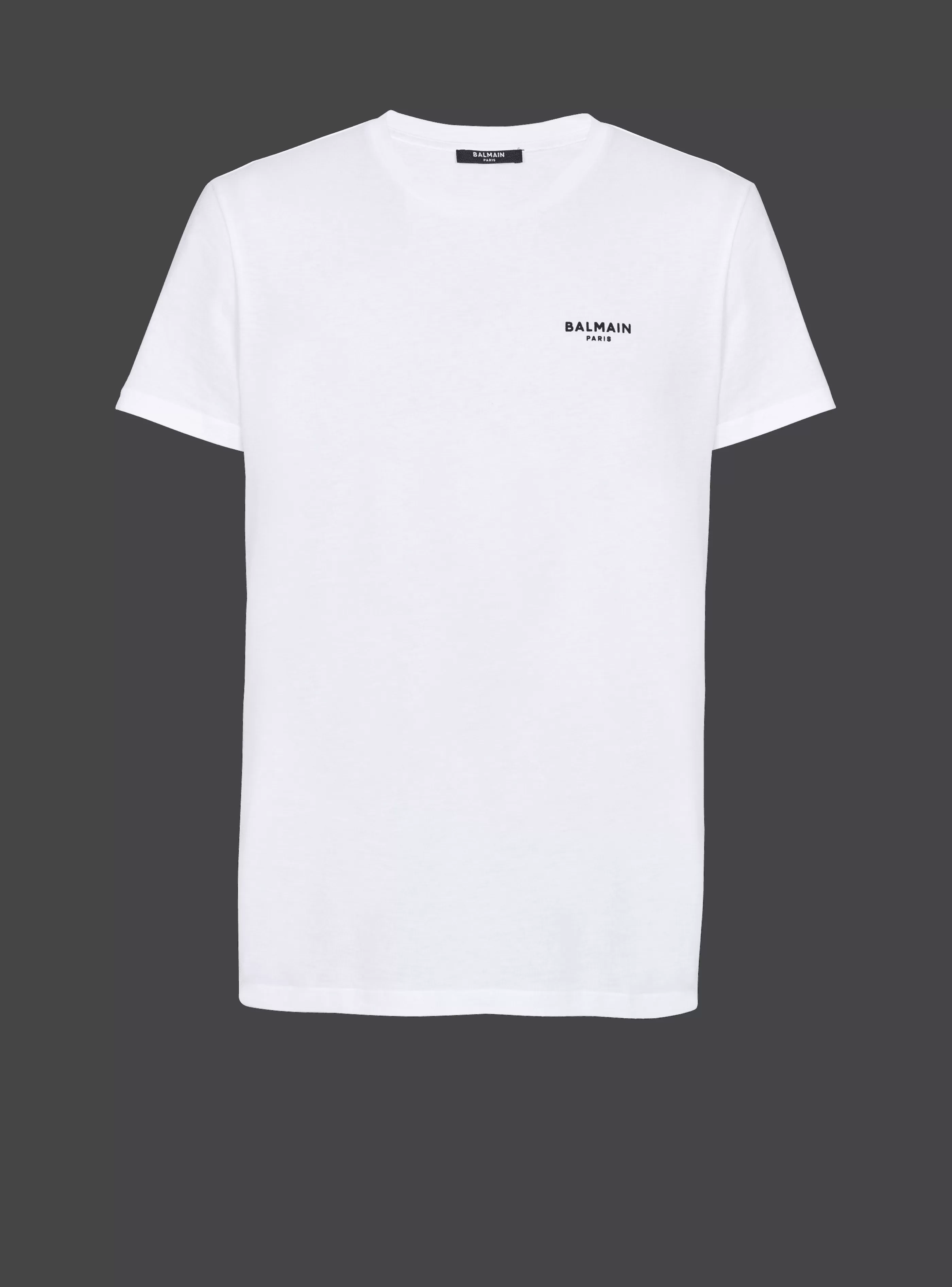 Balmain Abbigliamento Sportivo | T-Shirts-Flocked T-shirt white