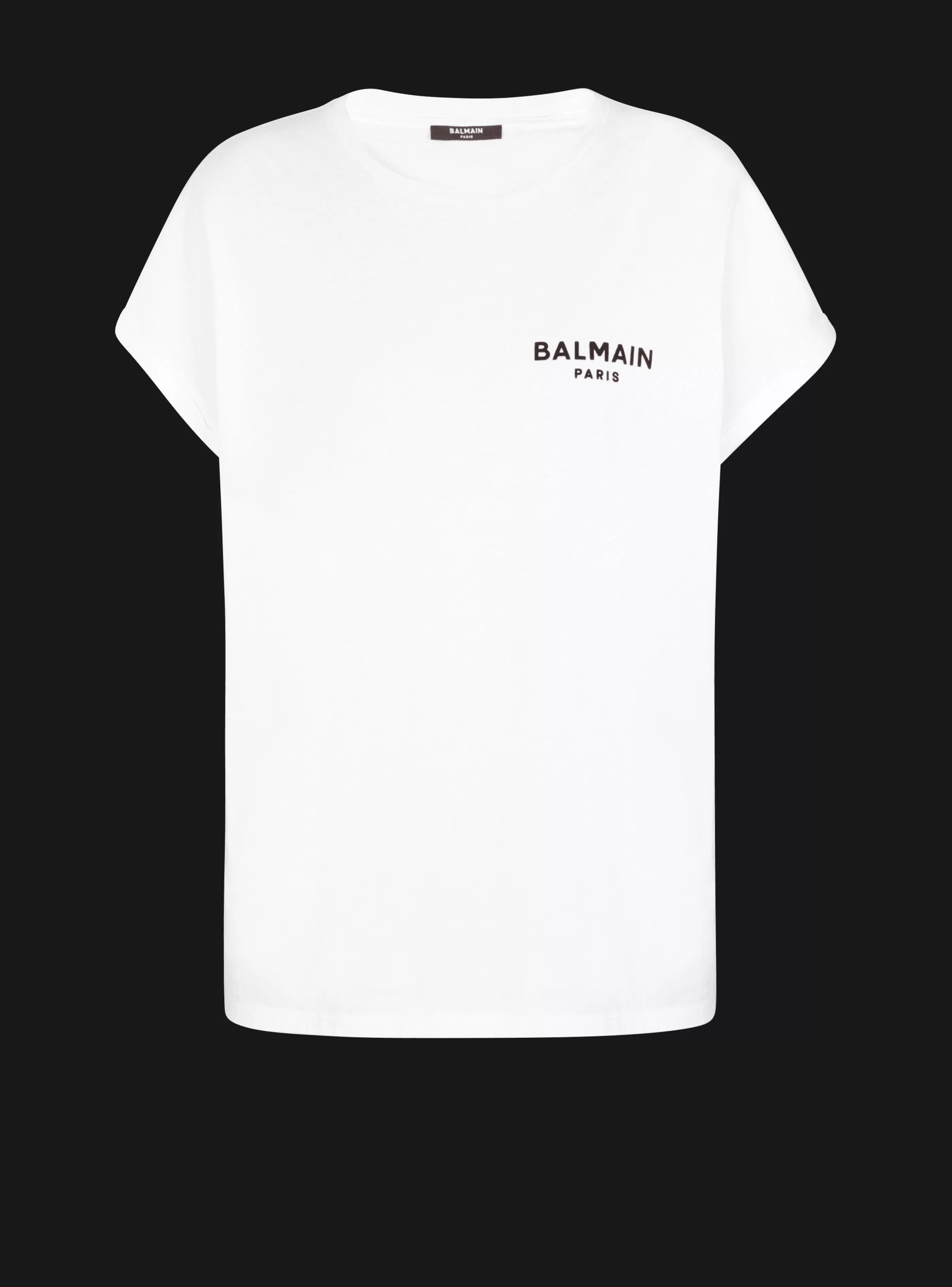 Balmain T-Shirt-Flocked T-shirt white
