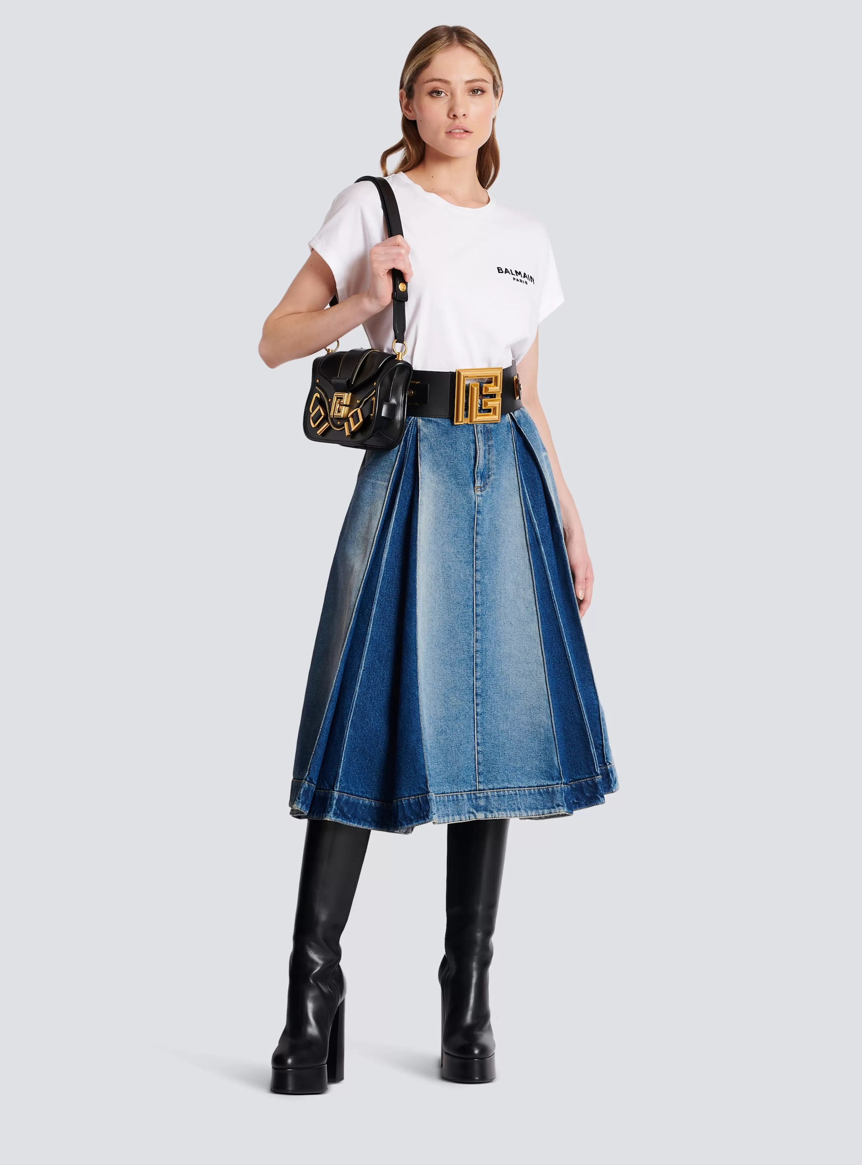 Balmain T-Shirt-Flocked T-shirt white