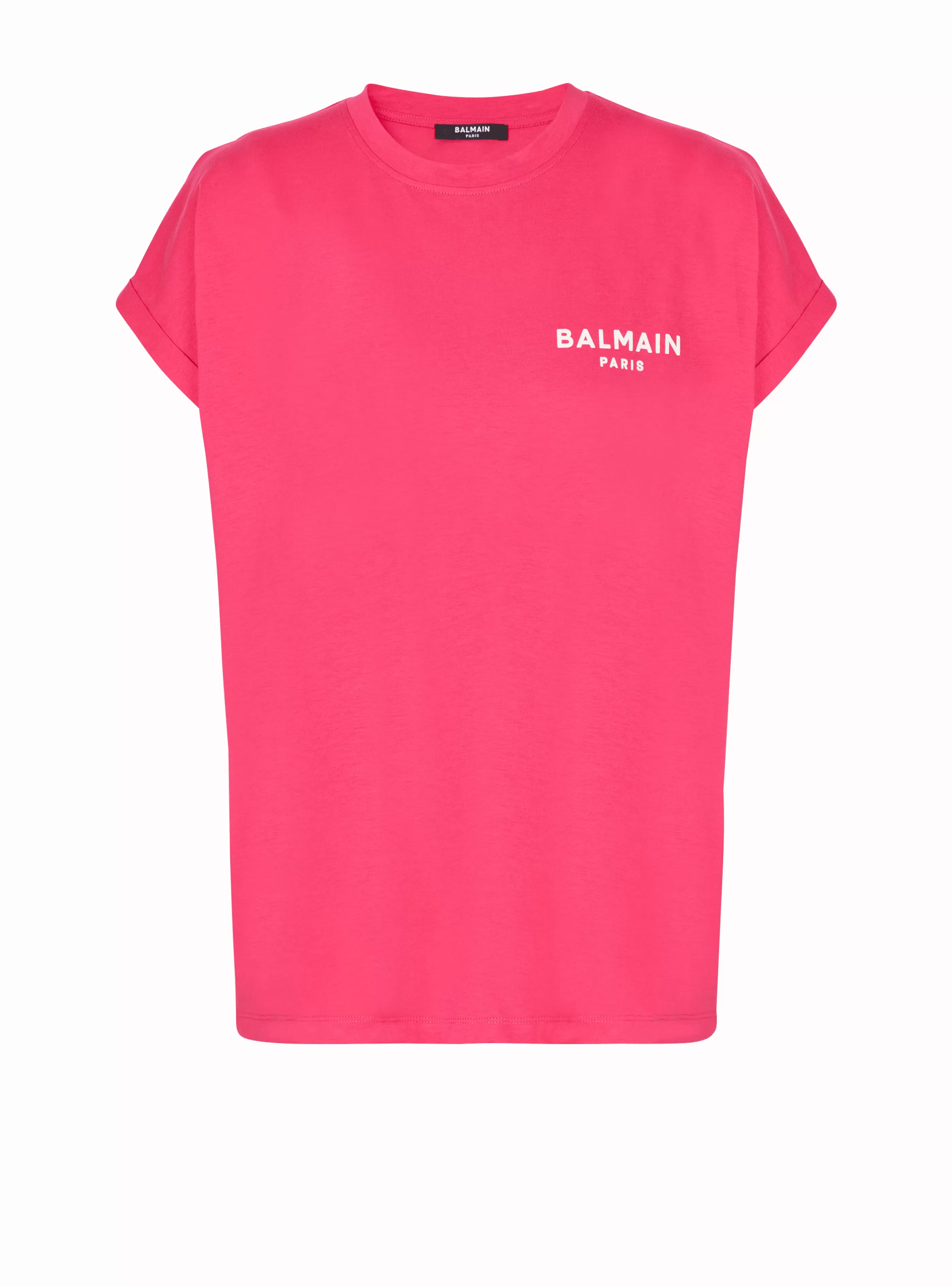Balmain T-Shirt-Flocked T-shirt pink