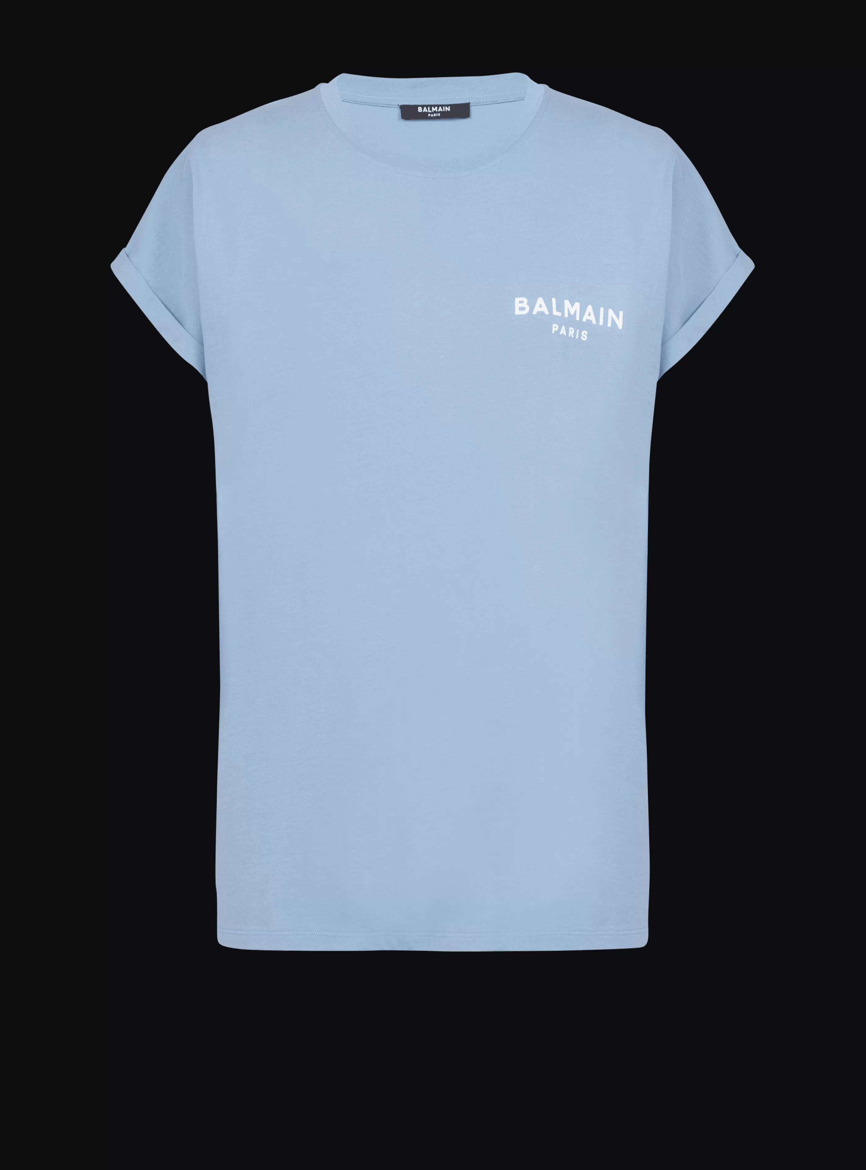 Balmain T-Shirt-Flocked T-shirt blue