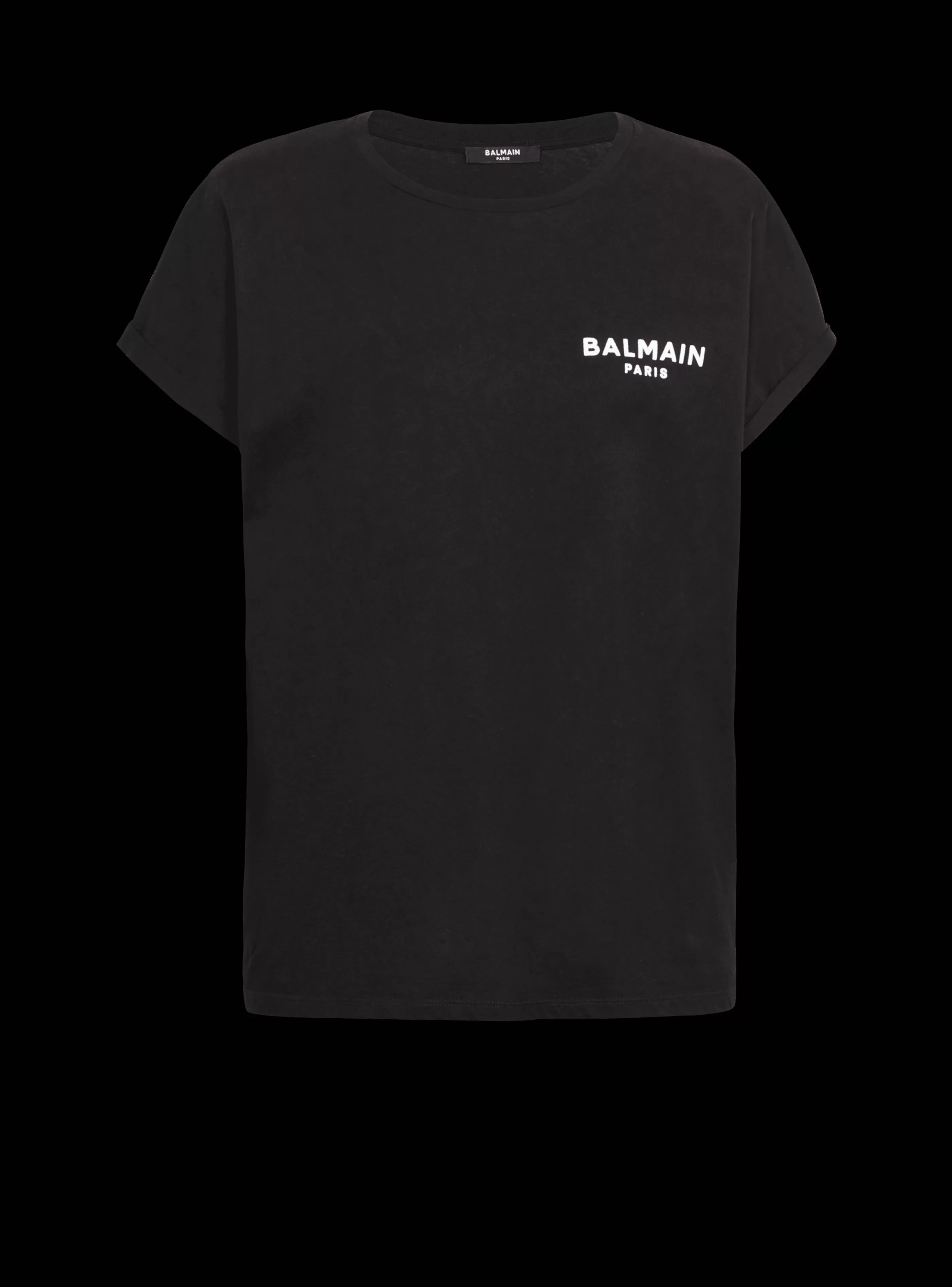 Balmain T-Shirt-Flocked T-shirt black