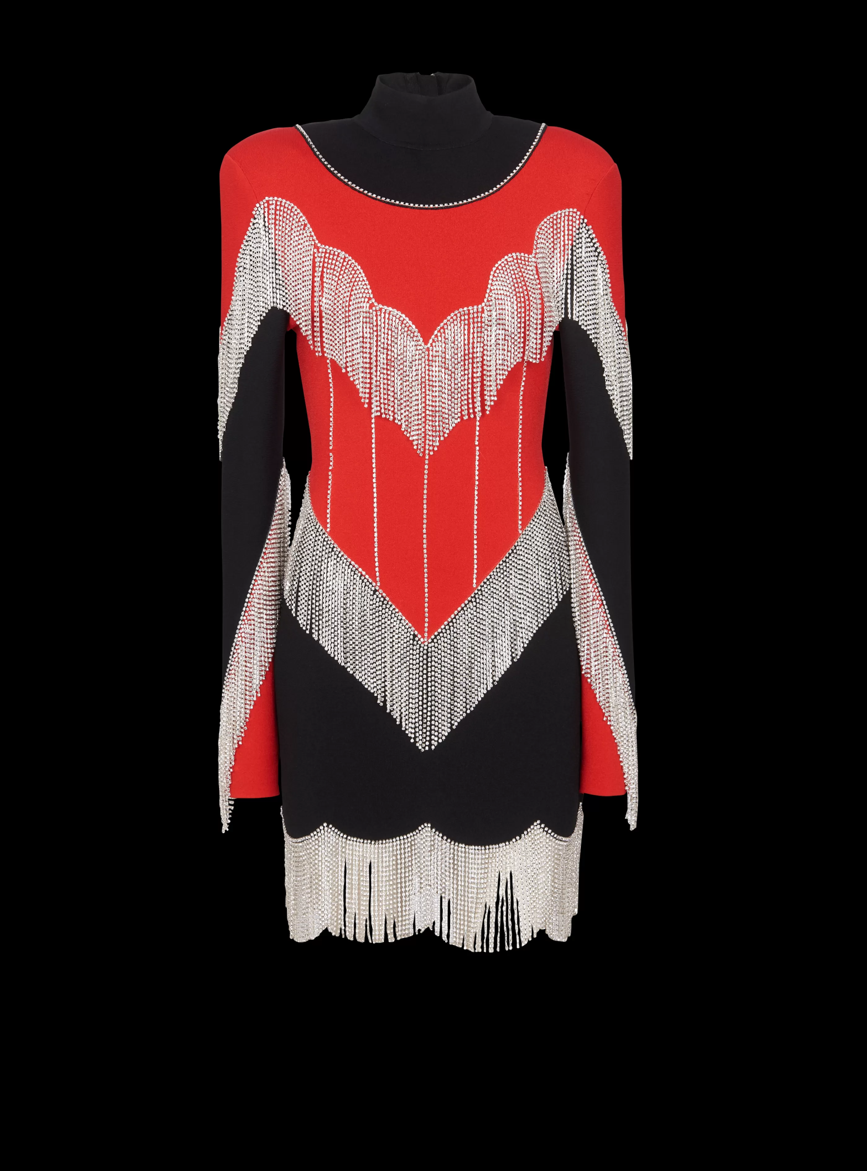 Balmain Maglieria | Abiti-Fringed Knit Dress multicolor