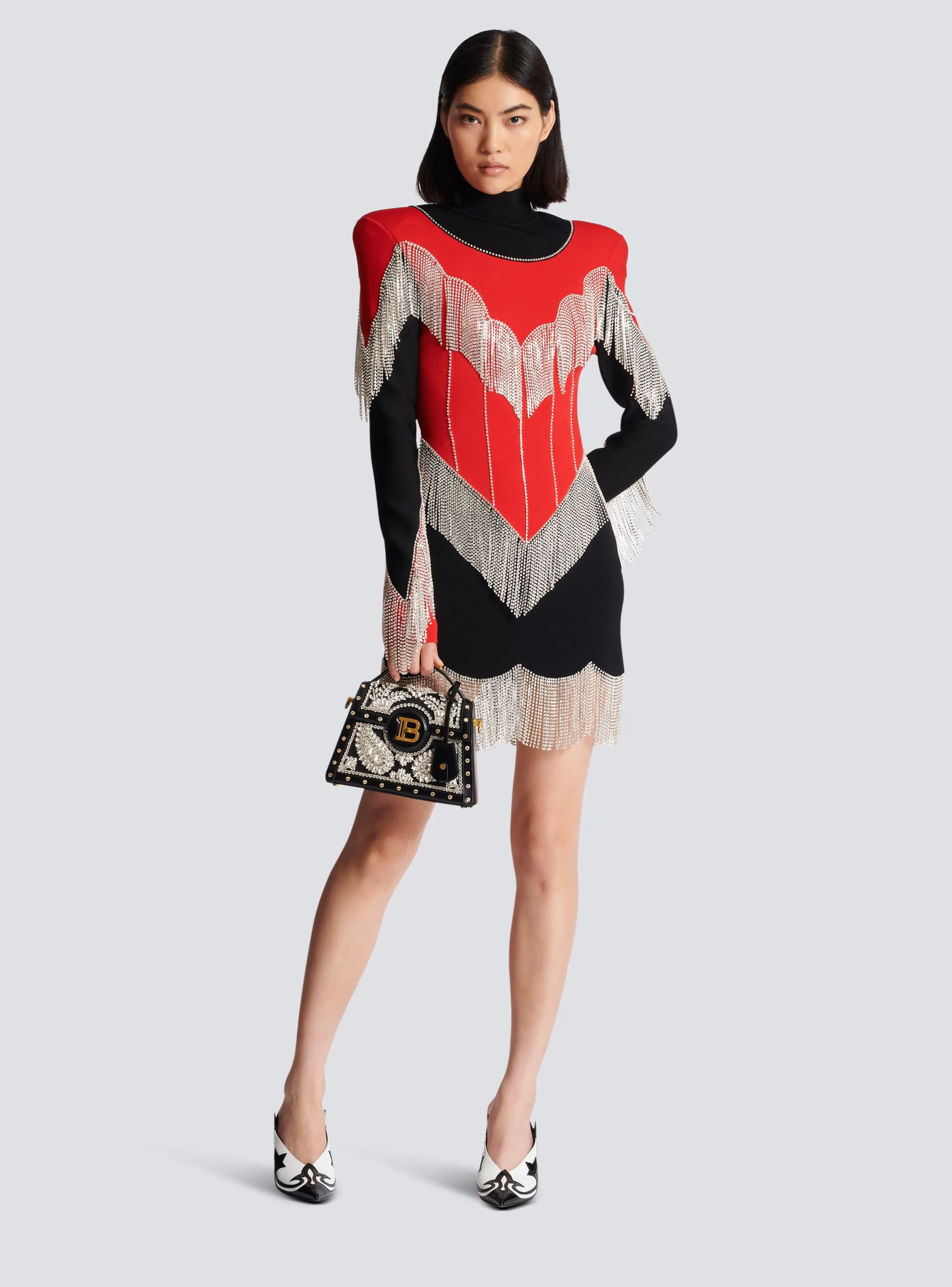 Balmain Maglieria | Abiti-Fringed Knit Dress multicolor