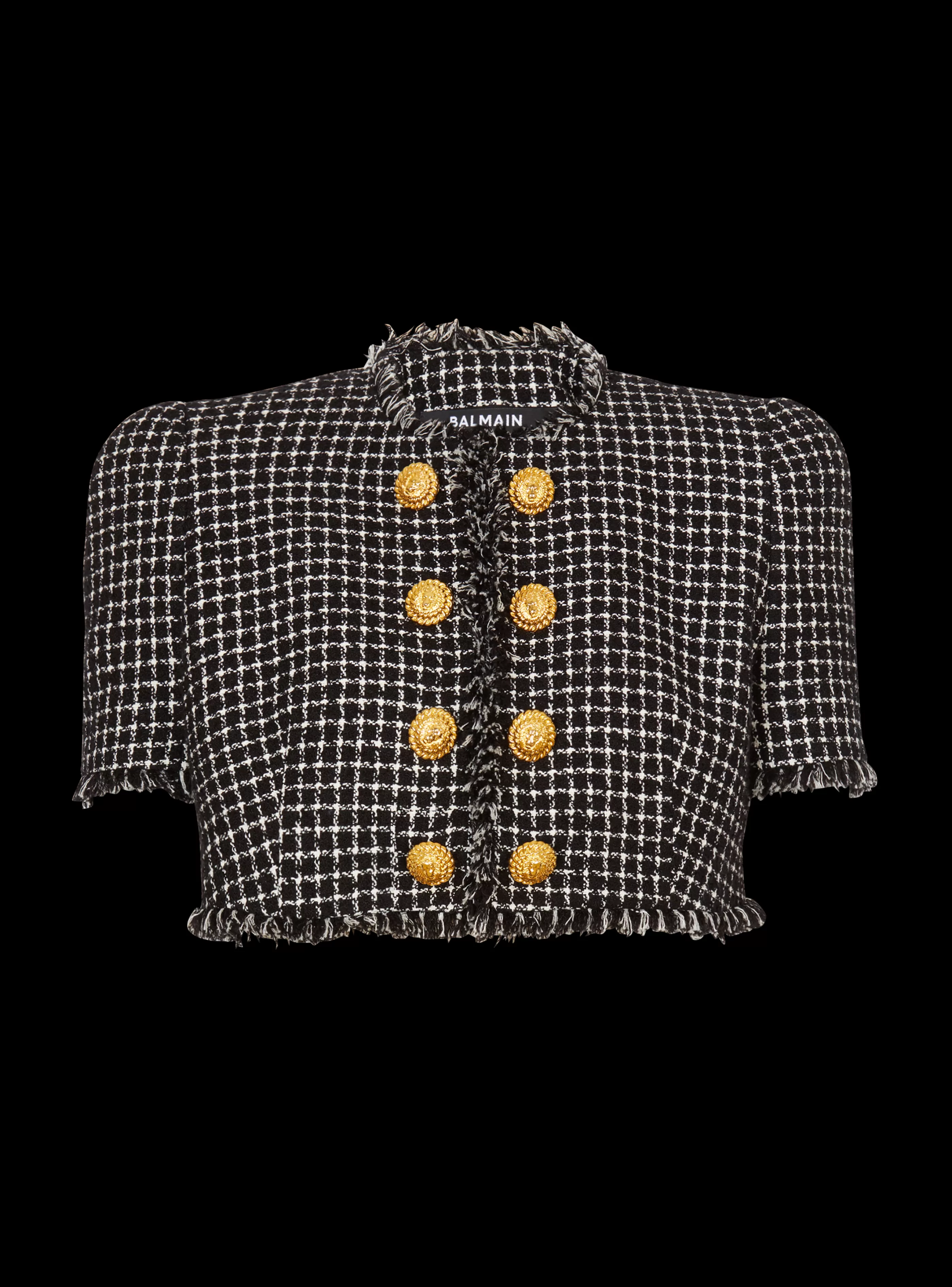 Balmain Giacche E Blazer-Gingham Tweed Jacket black